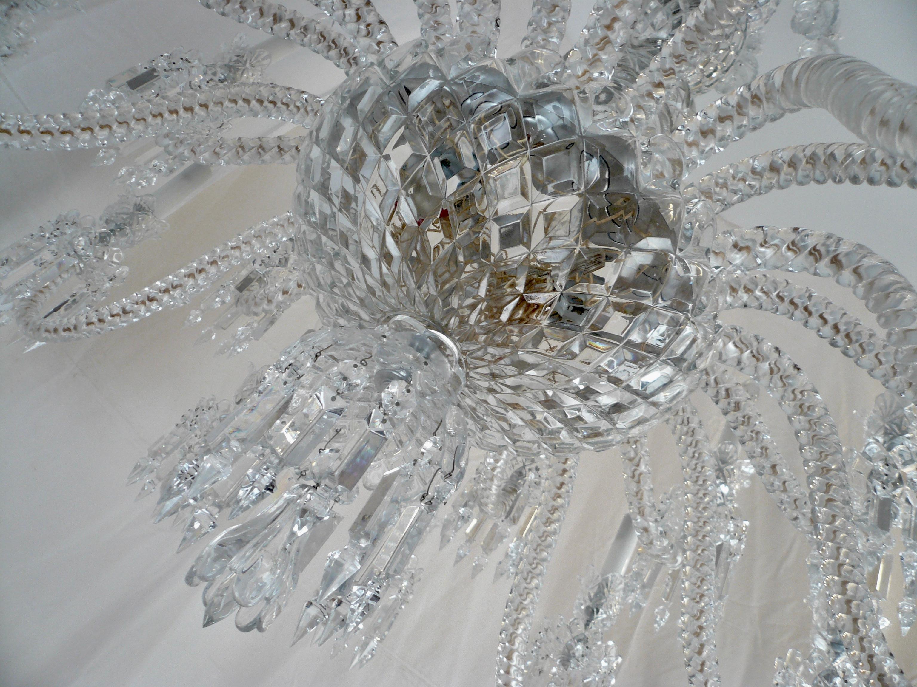 Massive Signed Baccarat 24 Light Two Tier Crystal Chandelier For Sale 2