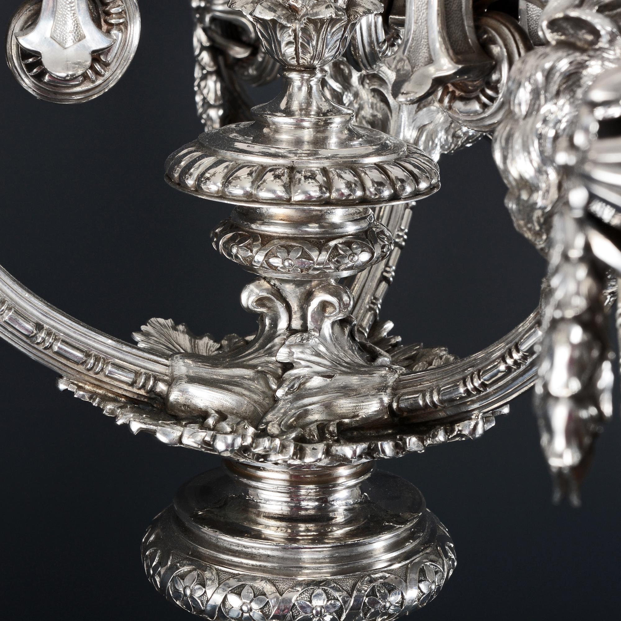 Massive Silver 7-Light Victorian Silver Candelabrum 4