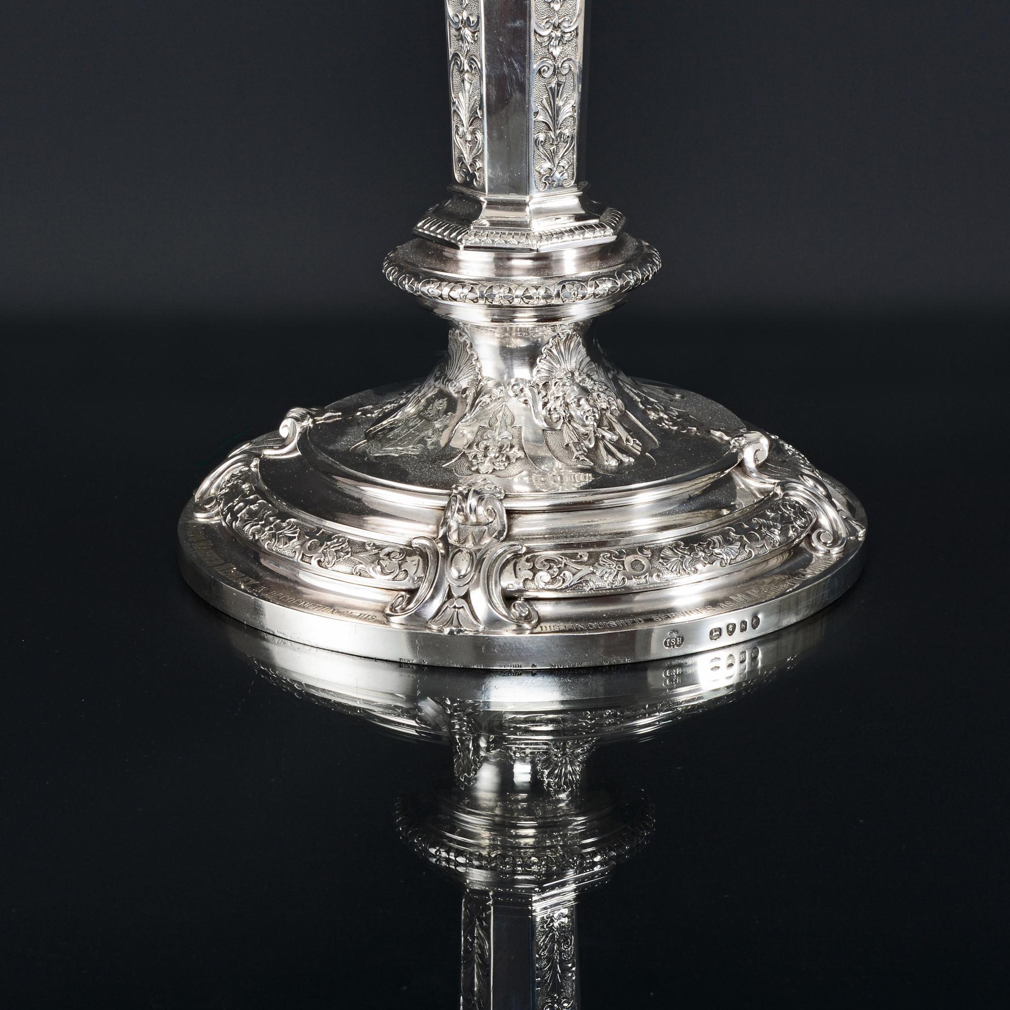 Massive Silver 7-Light Victorian Silver Candelabrum In Good Condition In London, GB