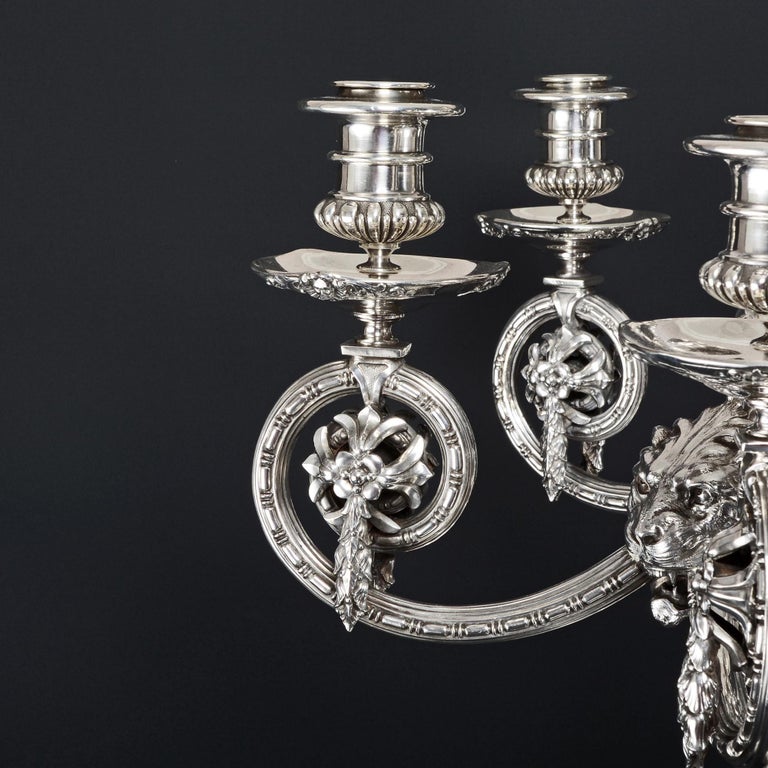 Massive Silver 7-Light Victorian Silver Candelabrum For Sale 1