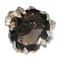 Retro Massive Smoky Quartz Cocktail Ring