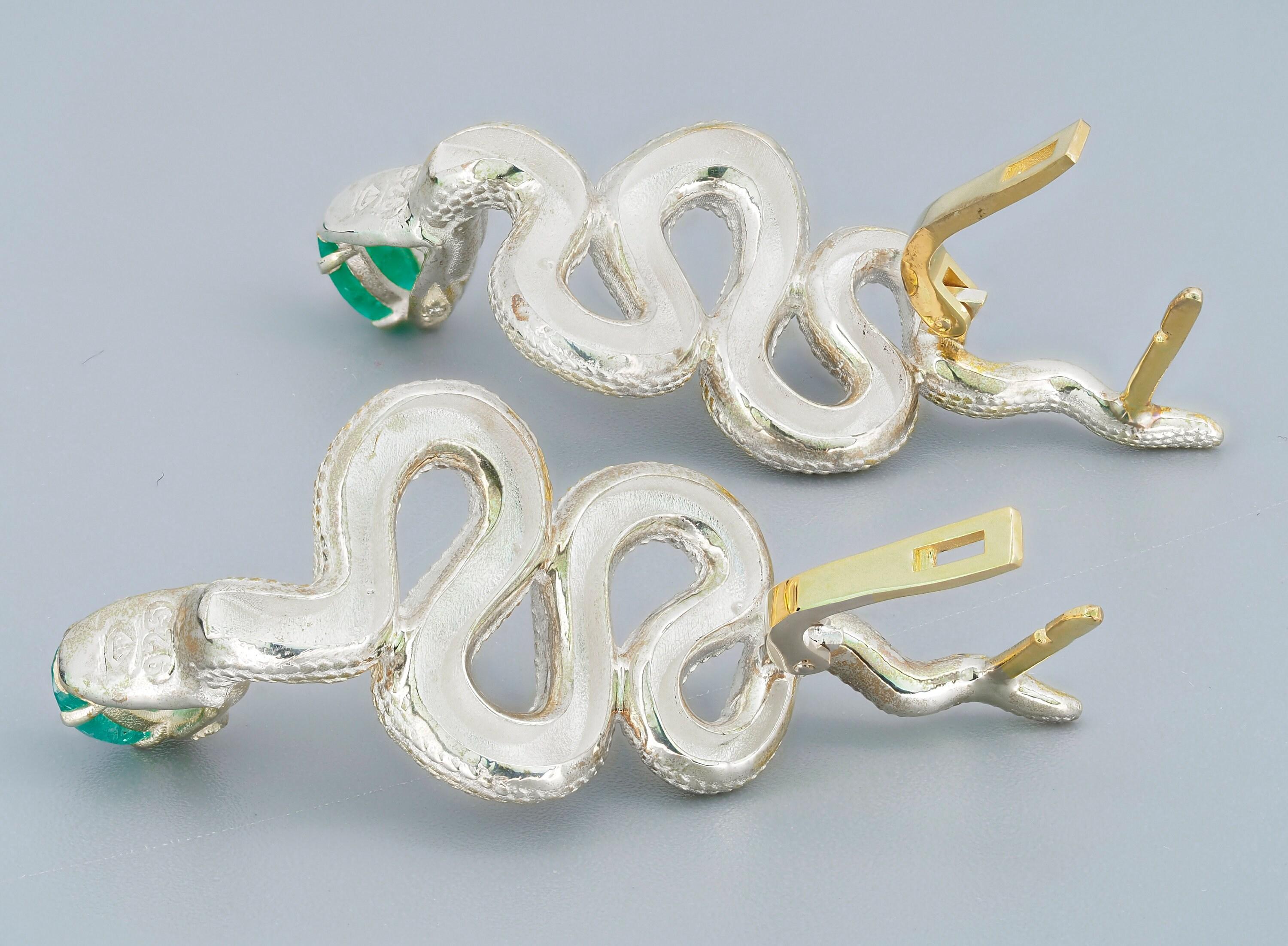 Massive snake earrings (Ovalschliff) im Angebot