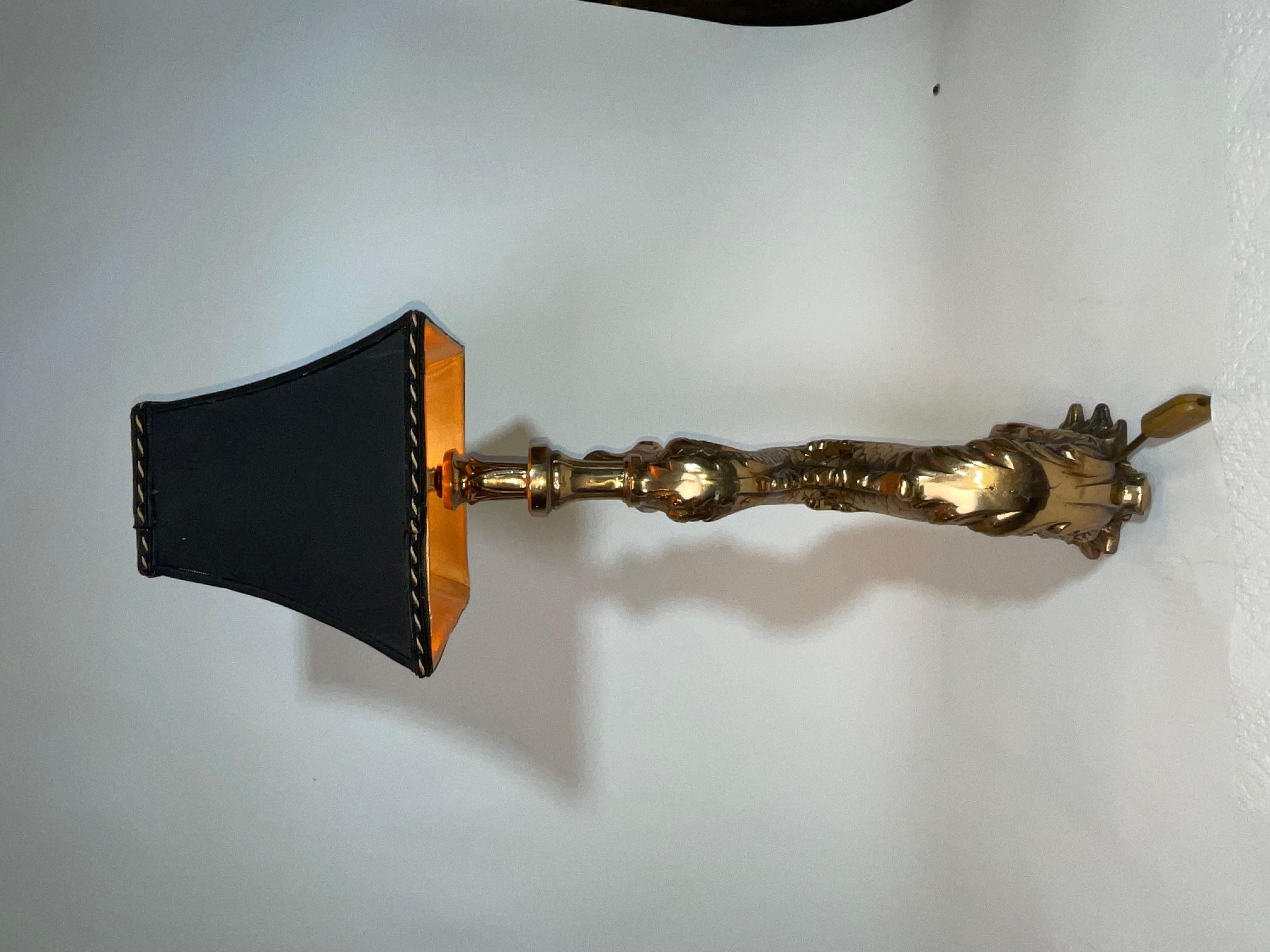 Massive Solid Brass Mythical Dolphin as a Lamp For Sale 7