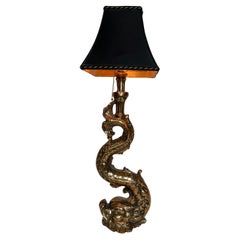 Massive Solid Brass Mythical Dolphin as a Lamp
