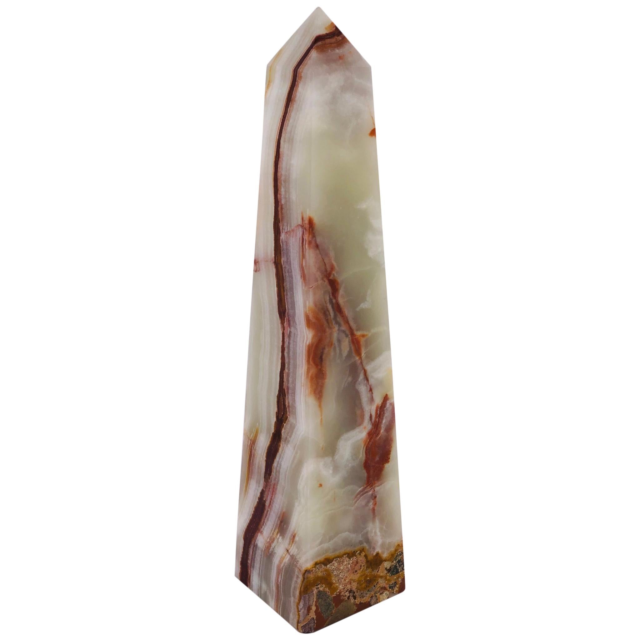 Massive Solid Onyx Decorative Obelisk