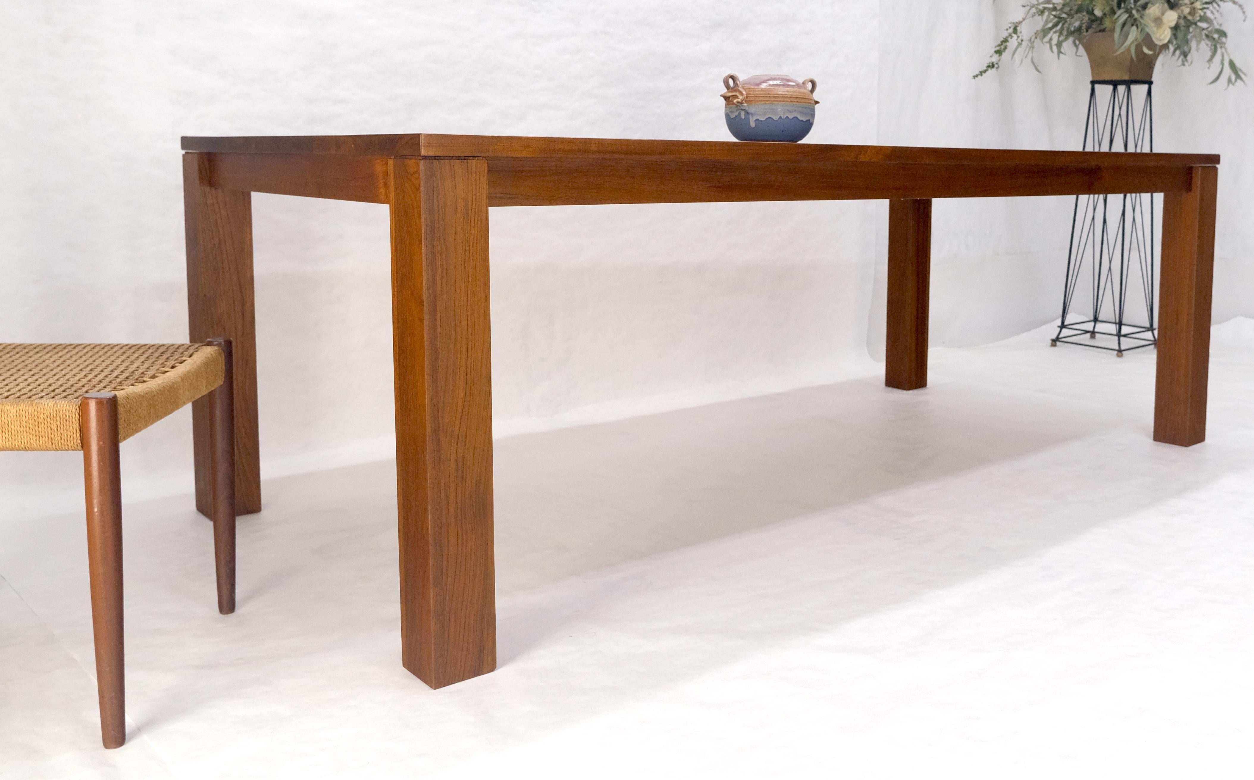 Massive Solid TEAK 41x87 Dining Conference Table Parsons Style MINT For Sale 4