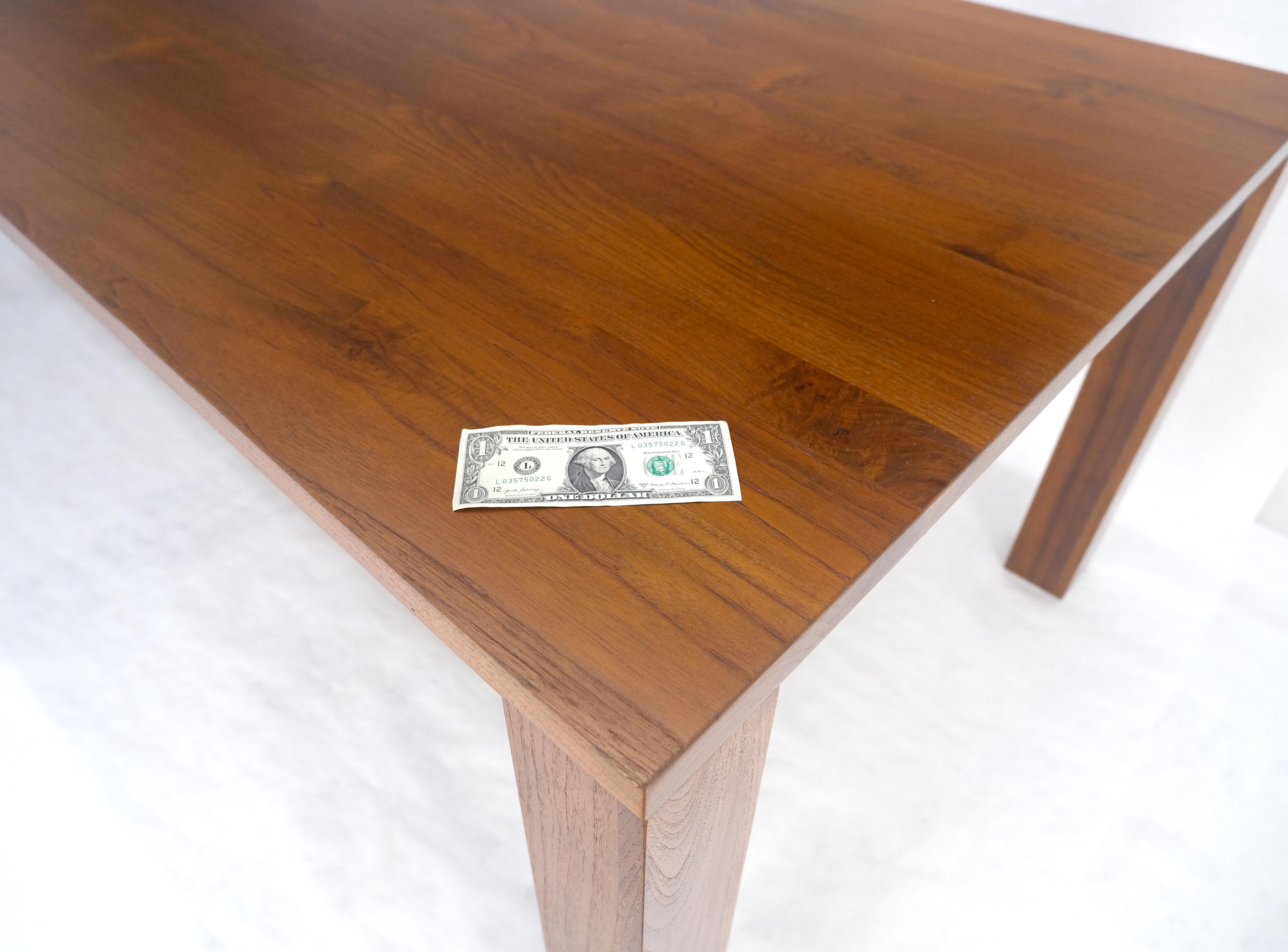 Massive Solid TEAK 41x87 Dining Conference Table Parsons Style MINT For Sale 5