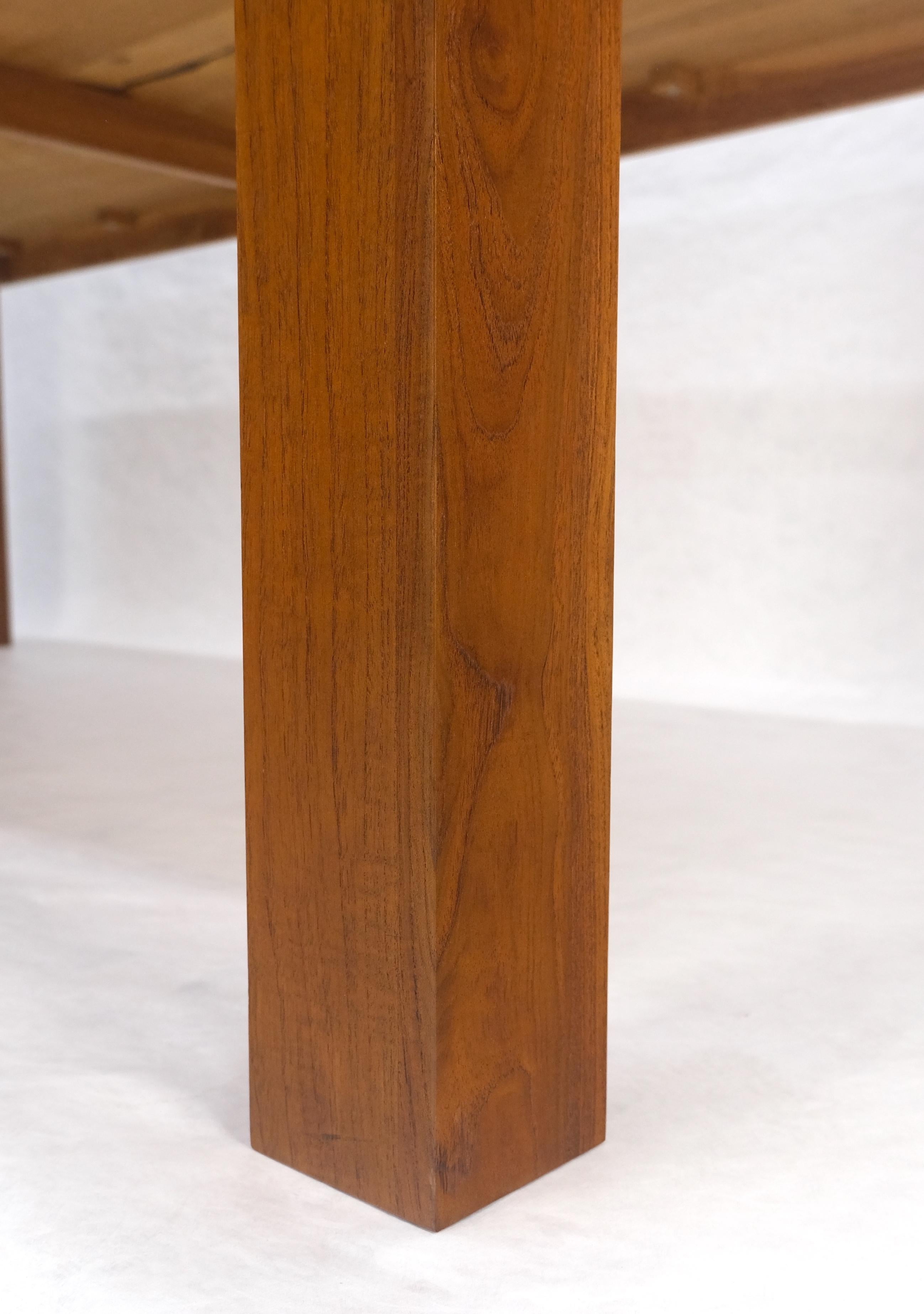 Lacquered Massive Solid TEAK 41x87 Dining Conference Table Parsons Style MINT For Sale