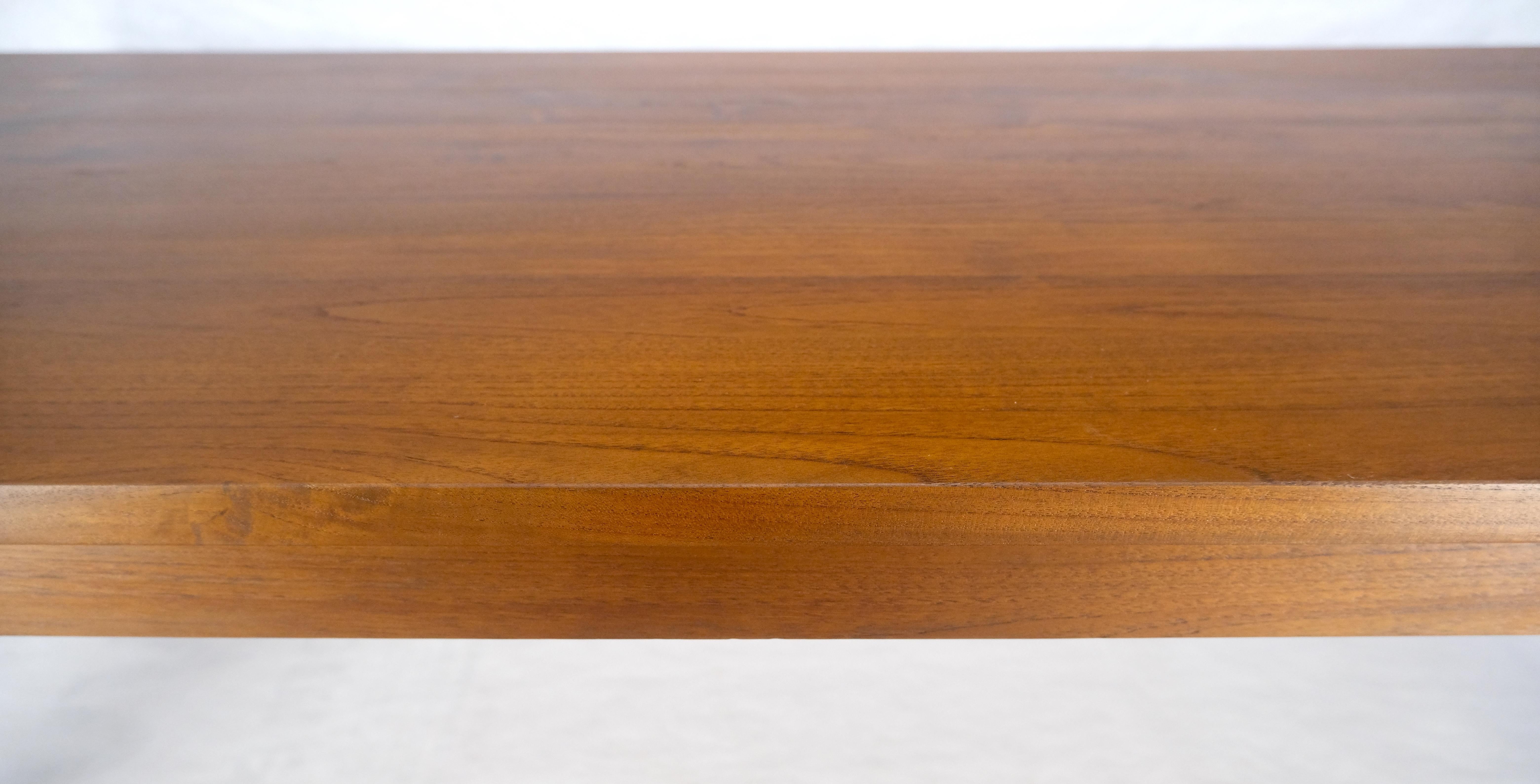 20th Century Massive Solid TEAK 41x87 Dining Conference Table Parsons Style MINT For Sale
