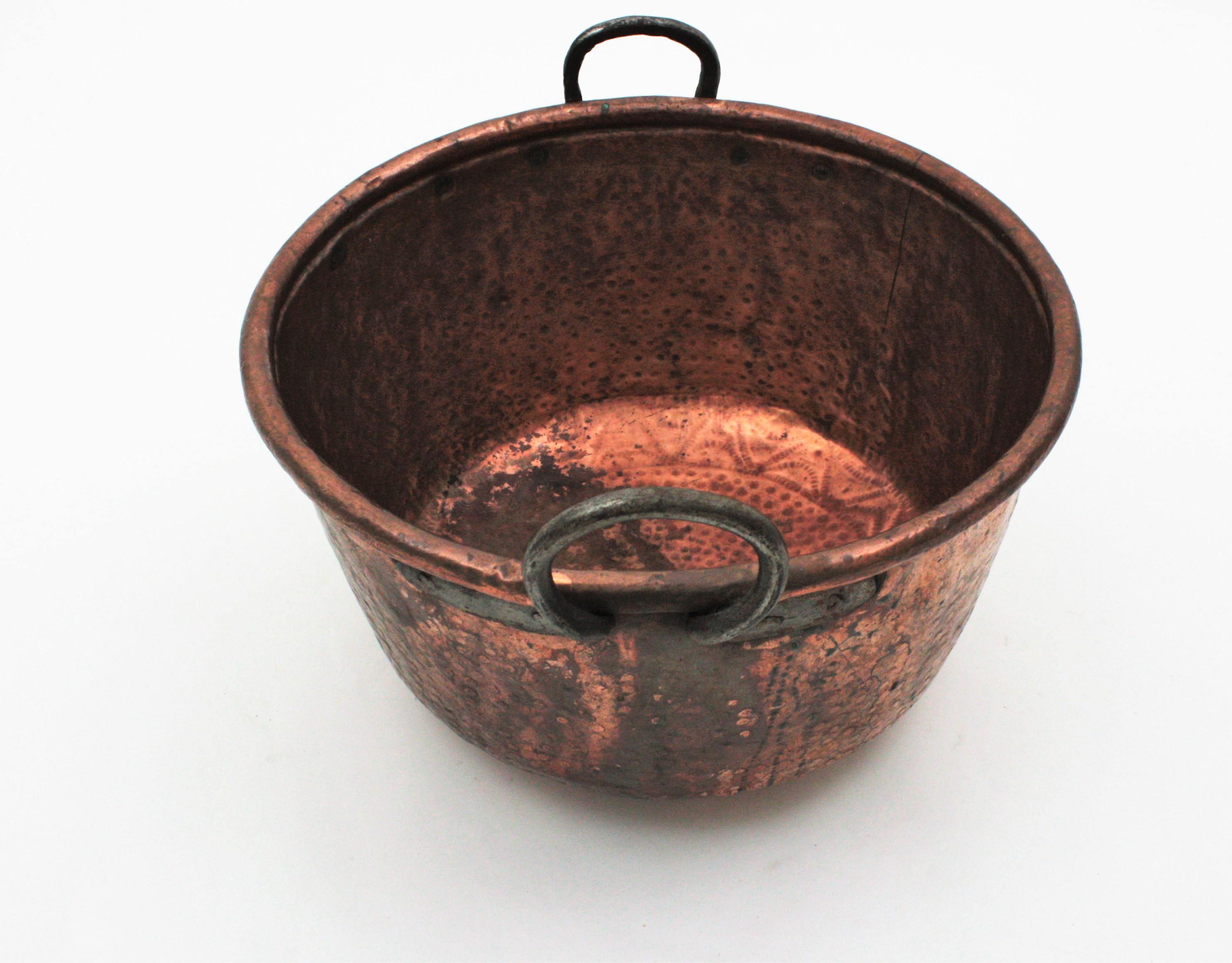 Massive Spanish Copper Cauldron with Handles 2