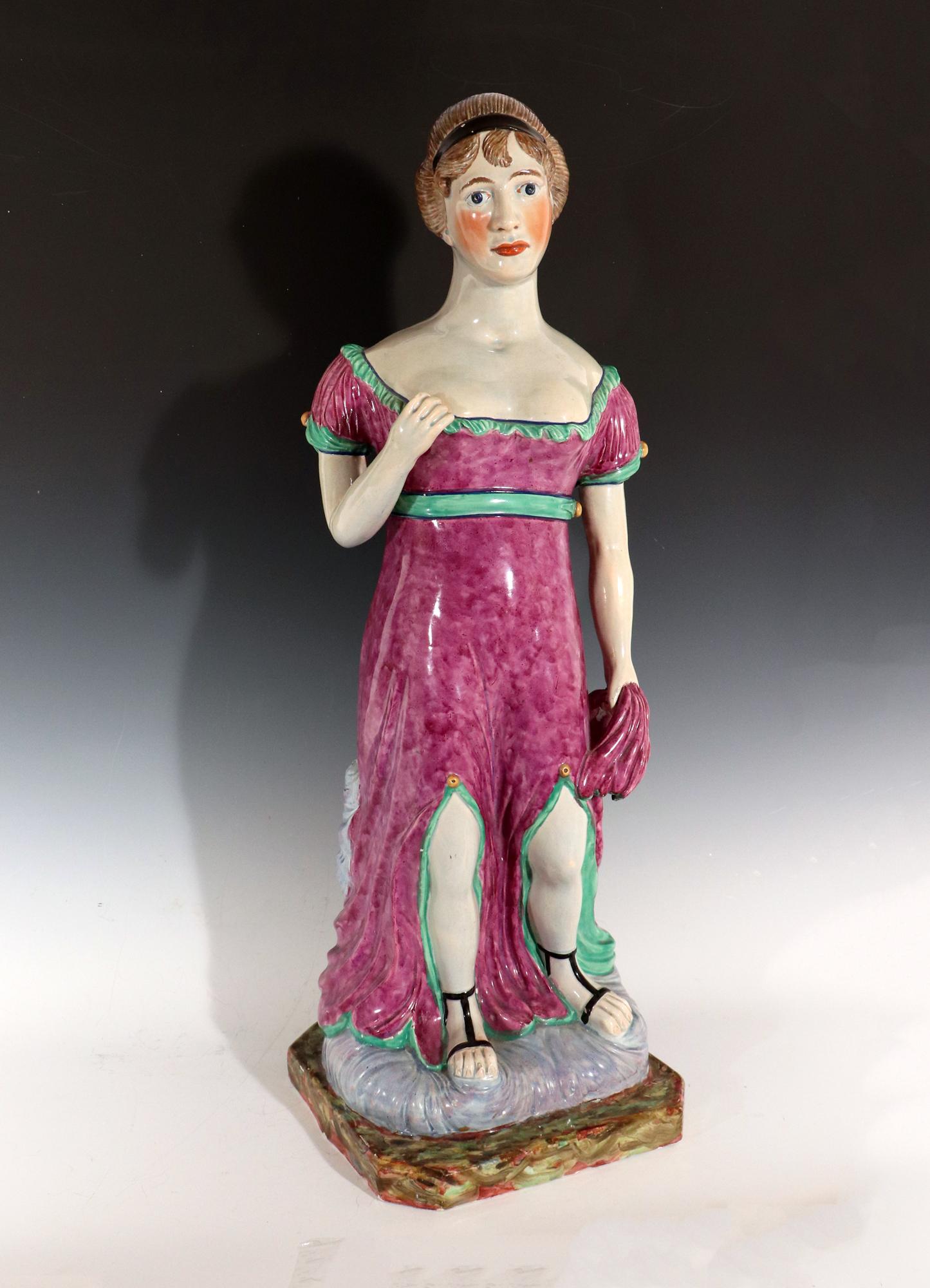 Regency Massive Staffordshire Pearlware Pottery Figure of Ceres or Plenty, circa 1815 For Sale