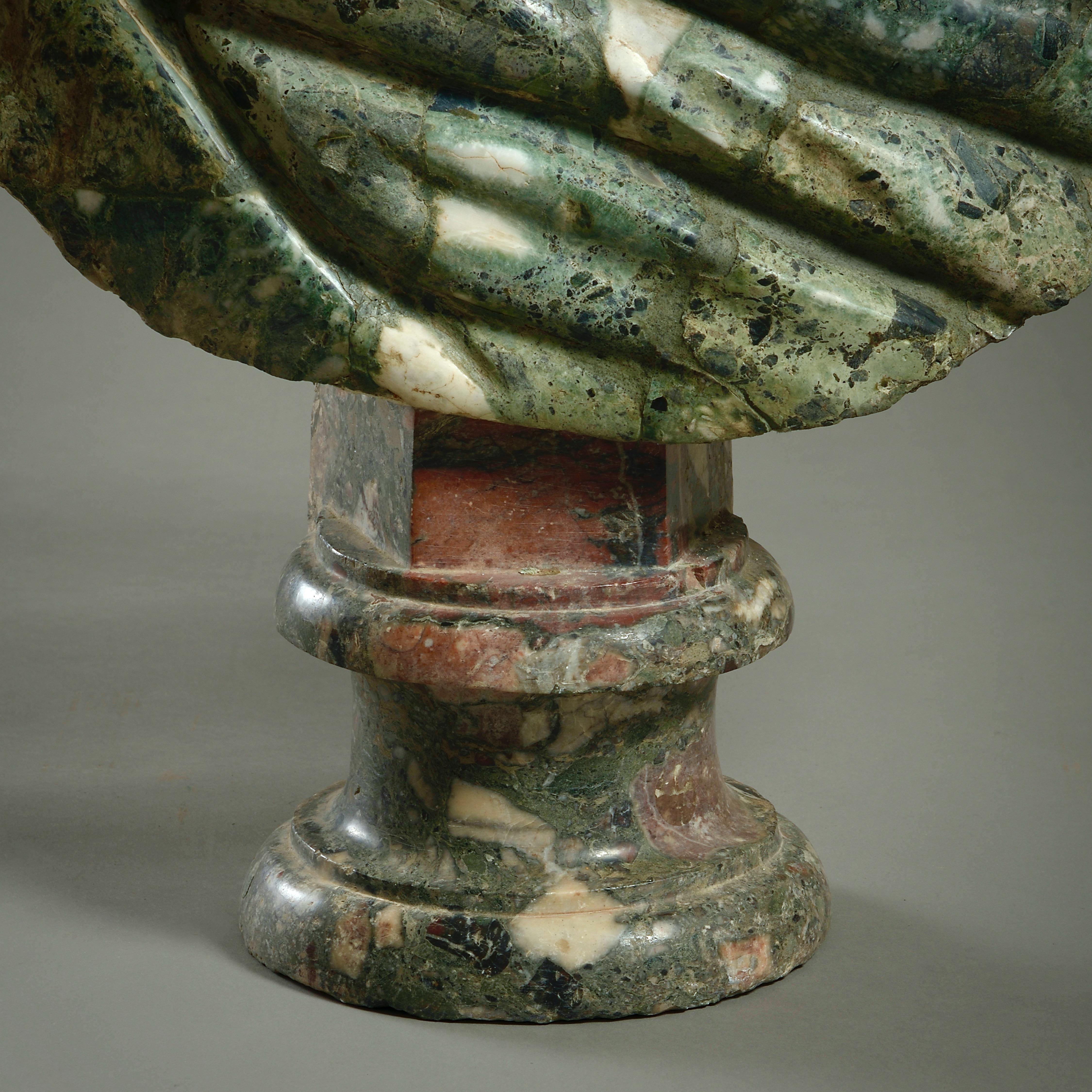 Massive Statuary and Polychrome Marble Bust of an Emperor For Sale 7