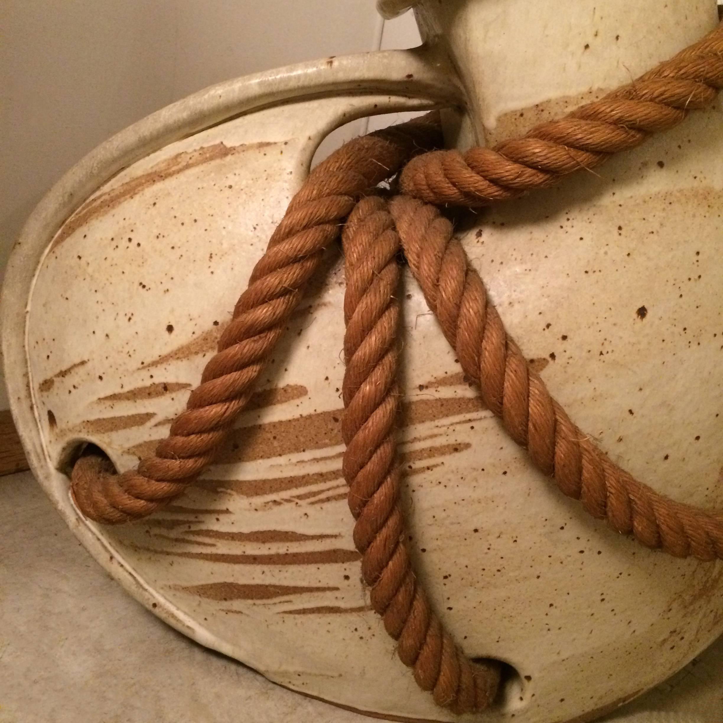 Mid-Century Modern Massive Studio Art Pottery Vessel Signed Hammer