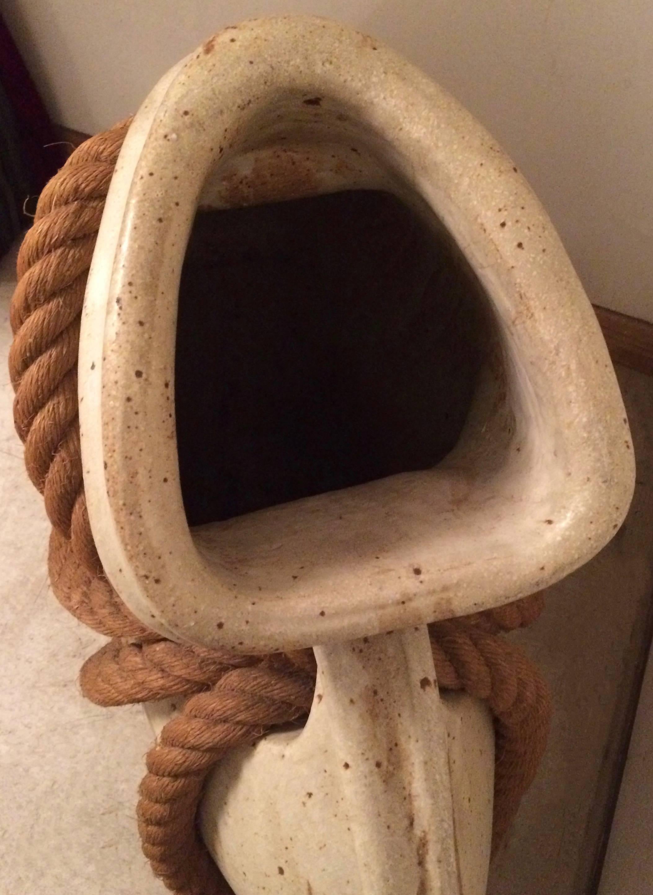 Late 20th Century Massive Studio Art Pottery Vessel Signed Hammer