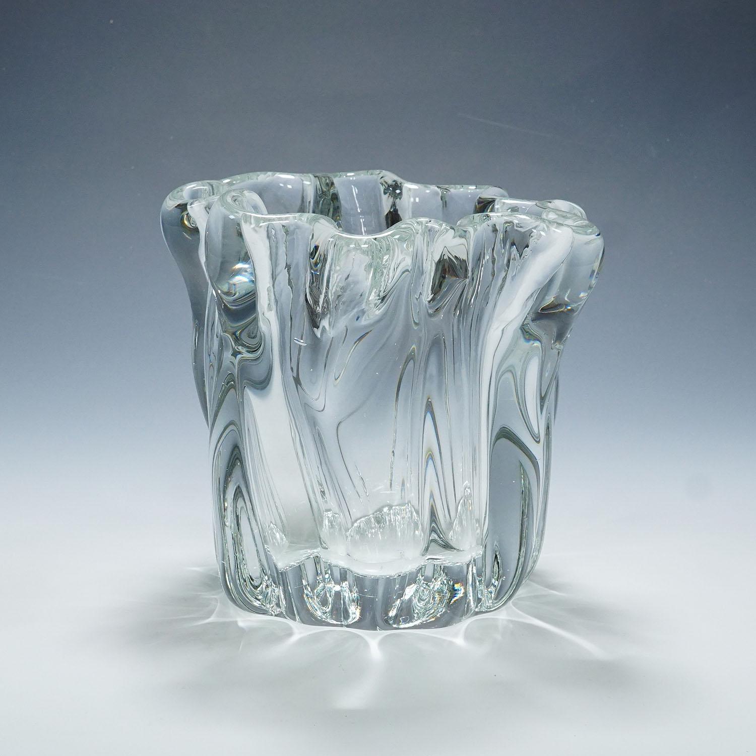Mid-Century Modern Massive Stump of a Tree Art Glass Bowl de Tapio Wirkkala pour Iittala 1951 en vente