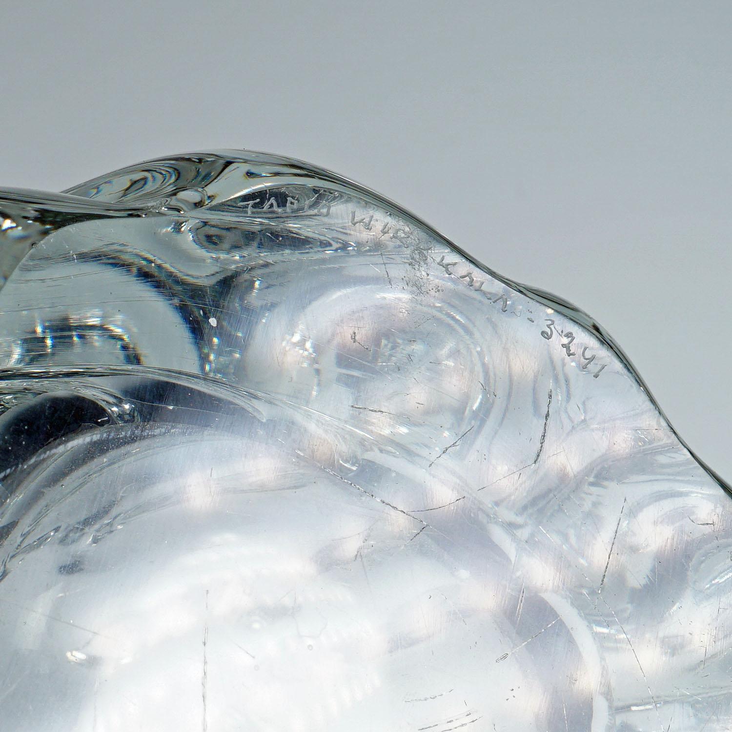 Massive Stump of a Tree Art Glass Bowl de Tapio Wirkkala pour Iittala 1951 Bon état - En vente à Berghuelen, DE