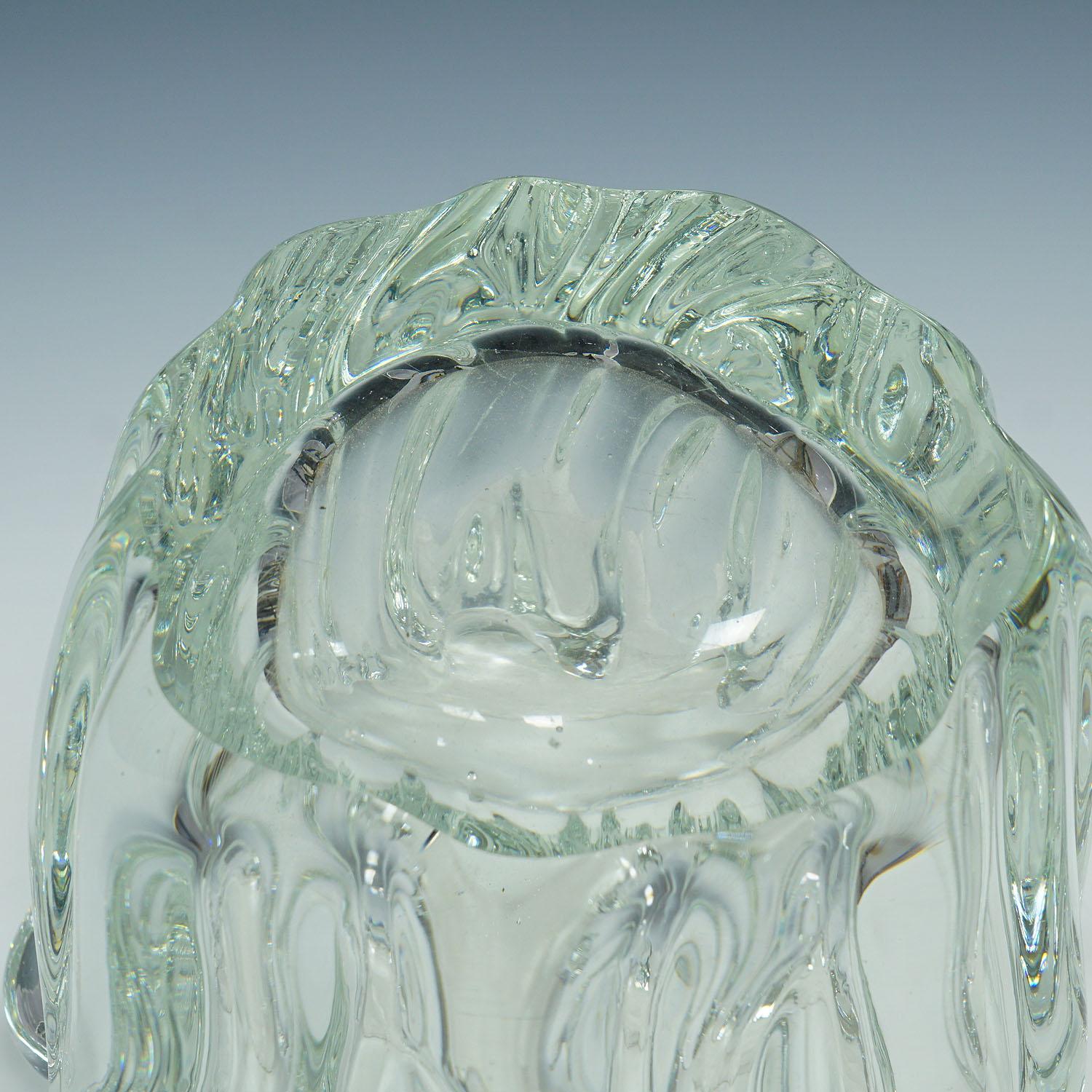 Milieu du XXe siècle Massive Stump of a Tree Art Glass Bowl de Tapio Wirkkala pour Iittala 1951 en vente