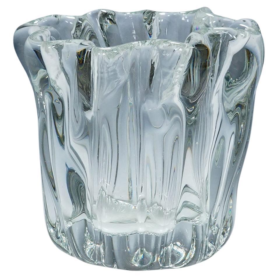 Tazón de vidrio artístico con un enorme tocón de árbol de Tapio Wirkkala para Iittala 1951