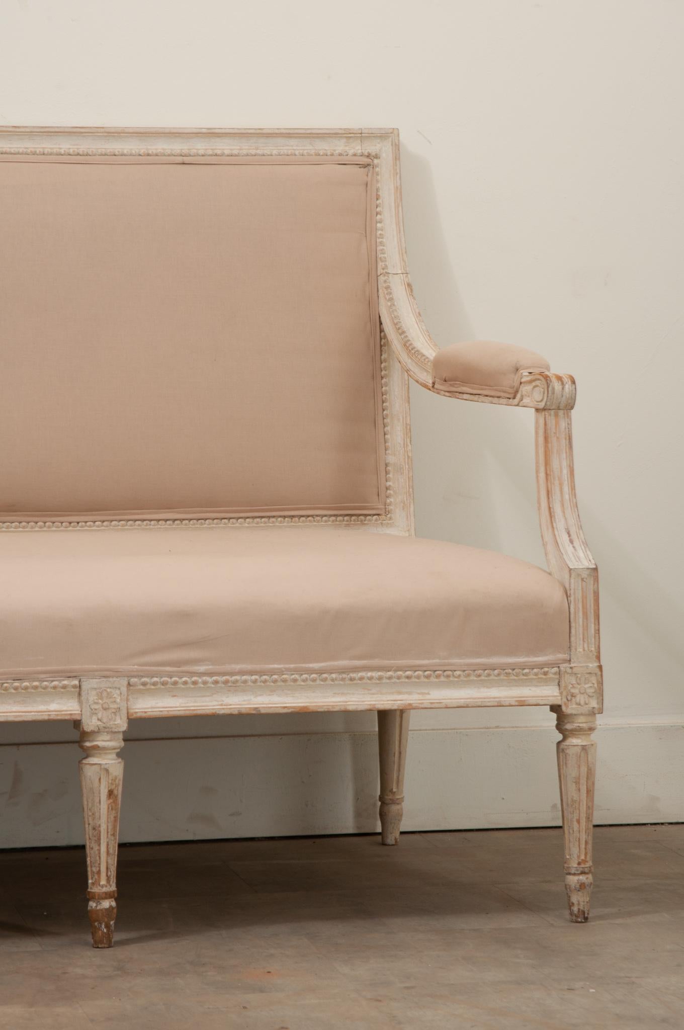Upholstery Massive Swedish Gustavian Banquette For Sale