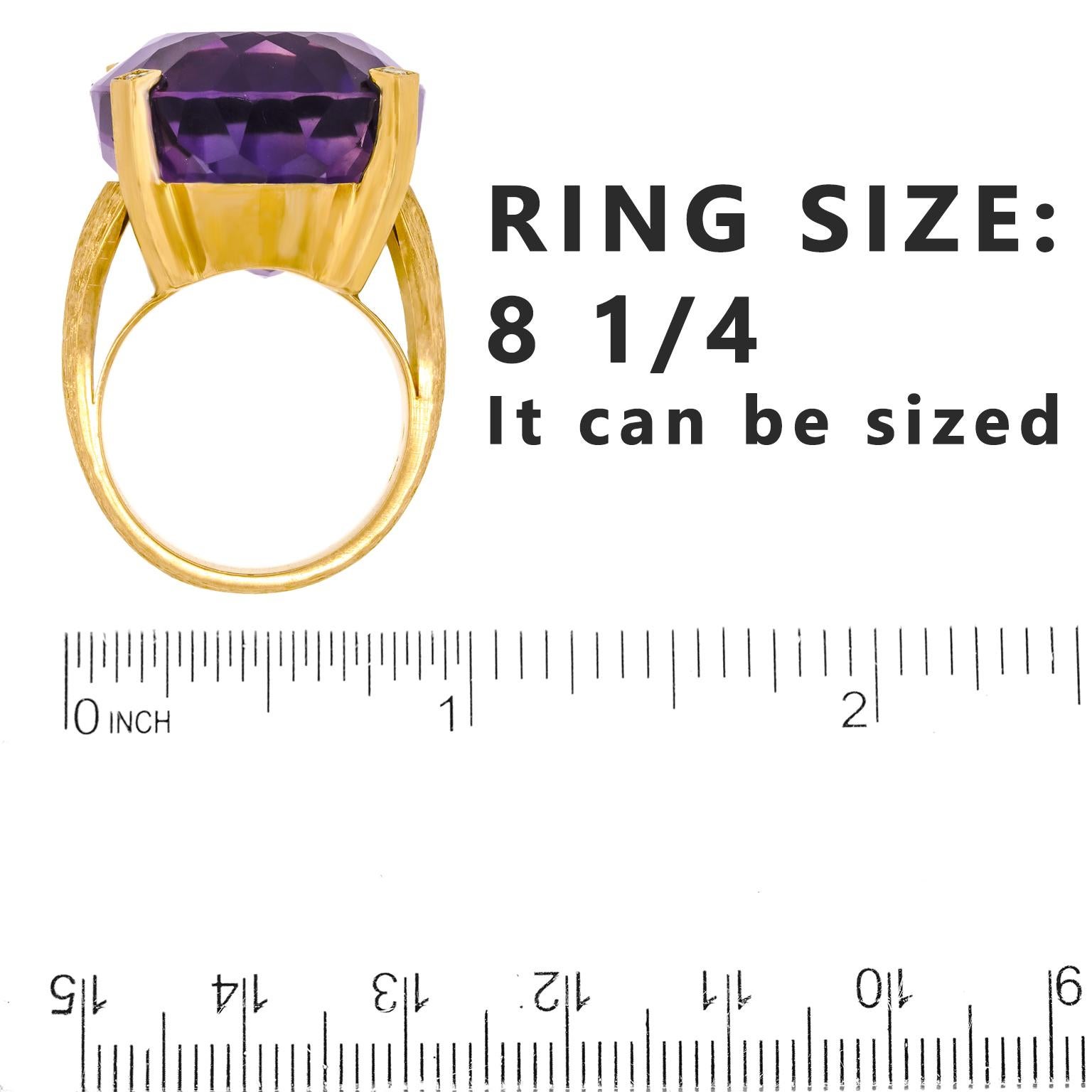 Women's or Men's Massive Swiss Modern Amethyst Ring For Sale