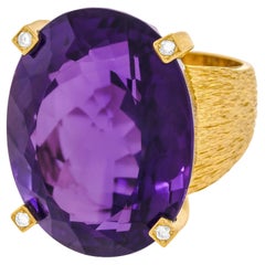 Massive Swiss Modern Amethyst Ring