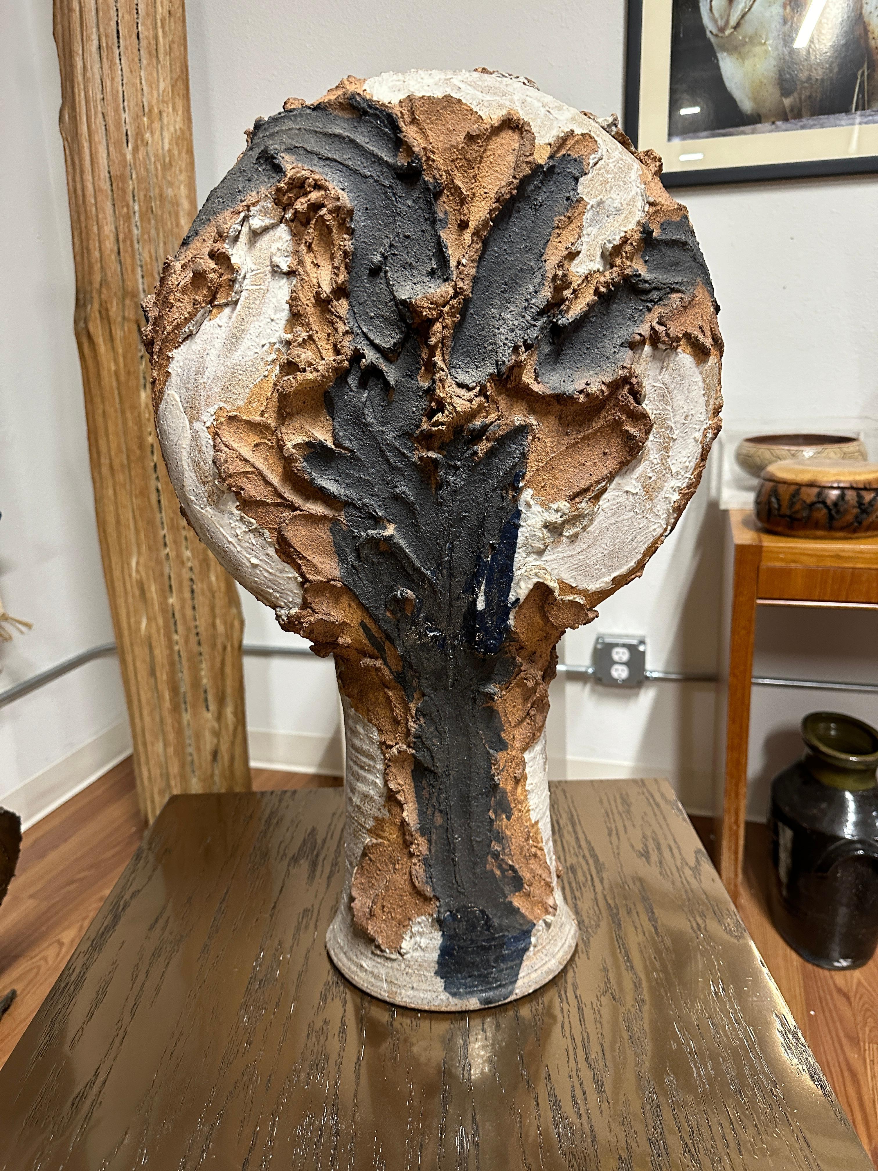 Massive Terracotta Studio Pottery Sculpture in Earthen Glaze For Sale 4
