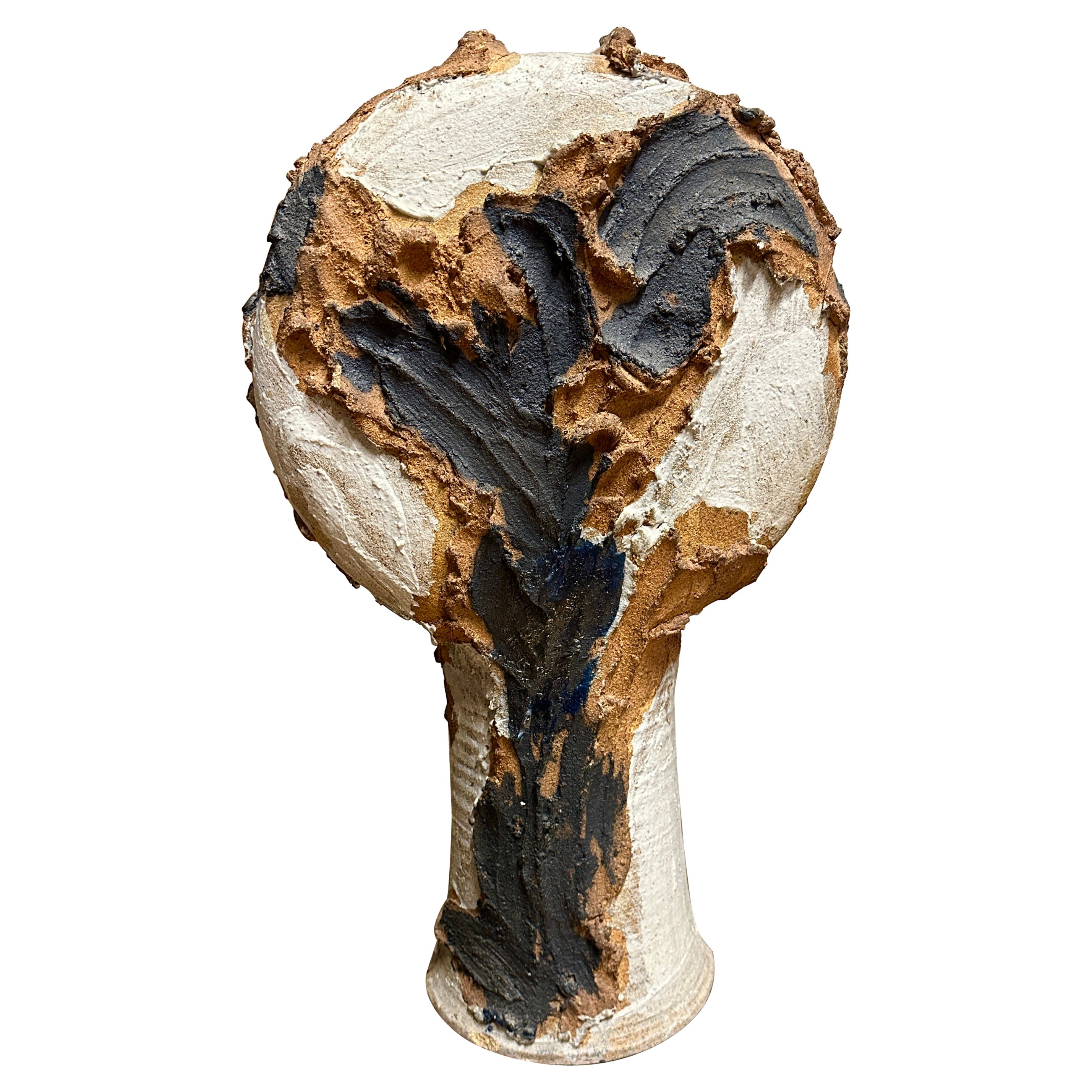 Sculpture massive en terre cuite de Studio Pottery, émaillée à la terre en vente