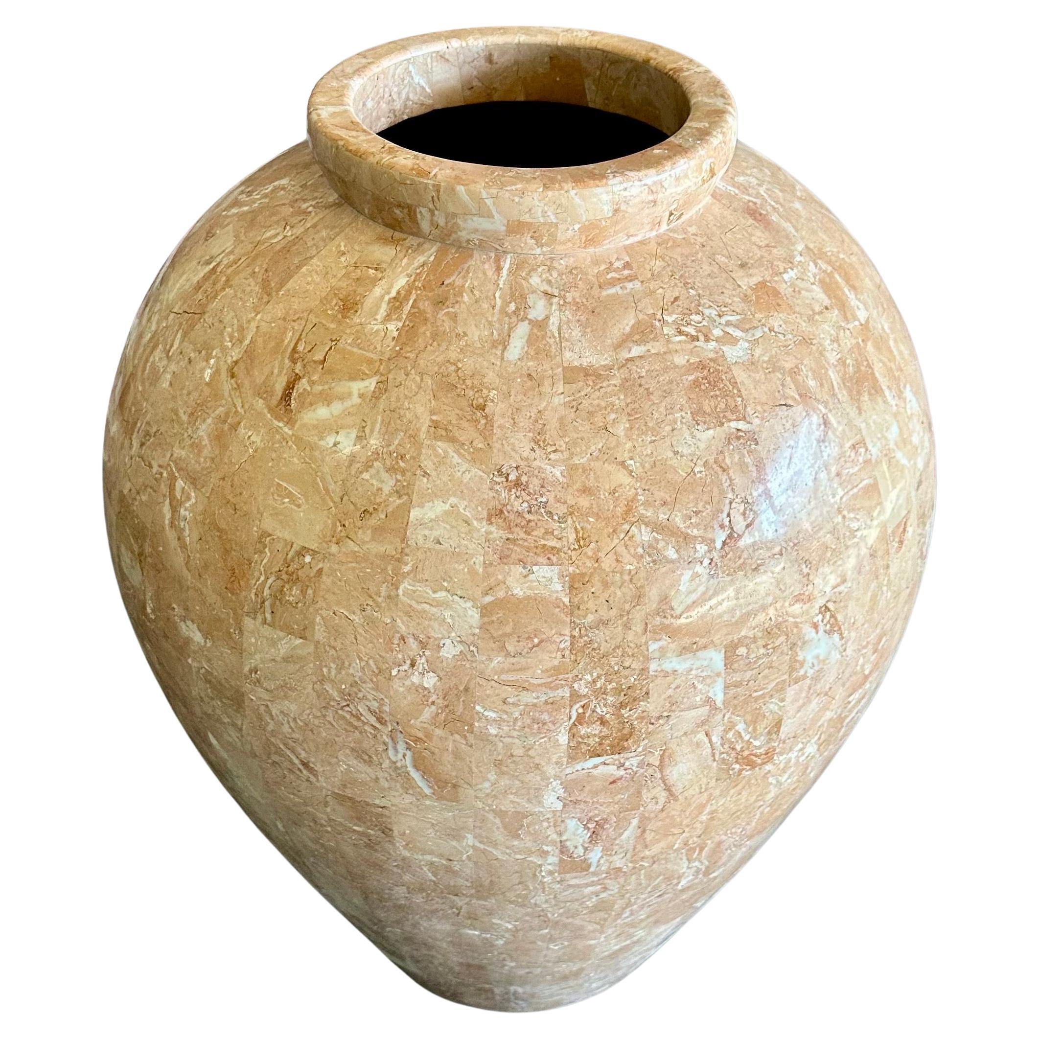 Massive Tessellated Stone Floor Vase in the Style of Marquis of Beverly Hills For Sale