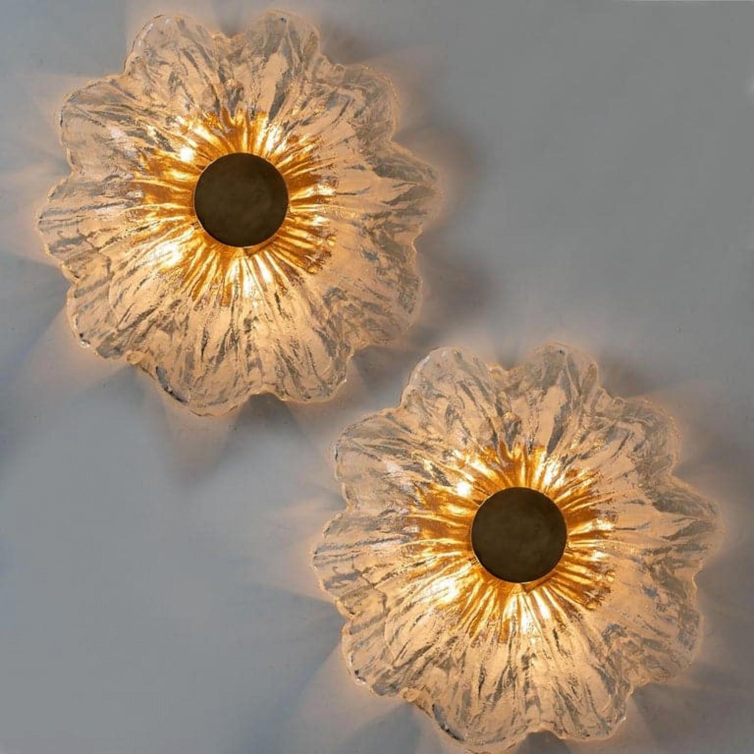 Massive Textured Flush Mount Wall Sconce from Kaiser, 1960 For Sale 5