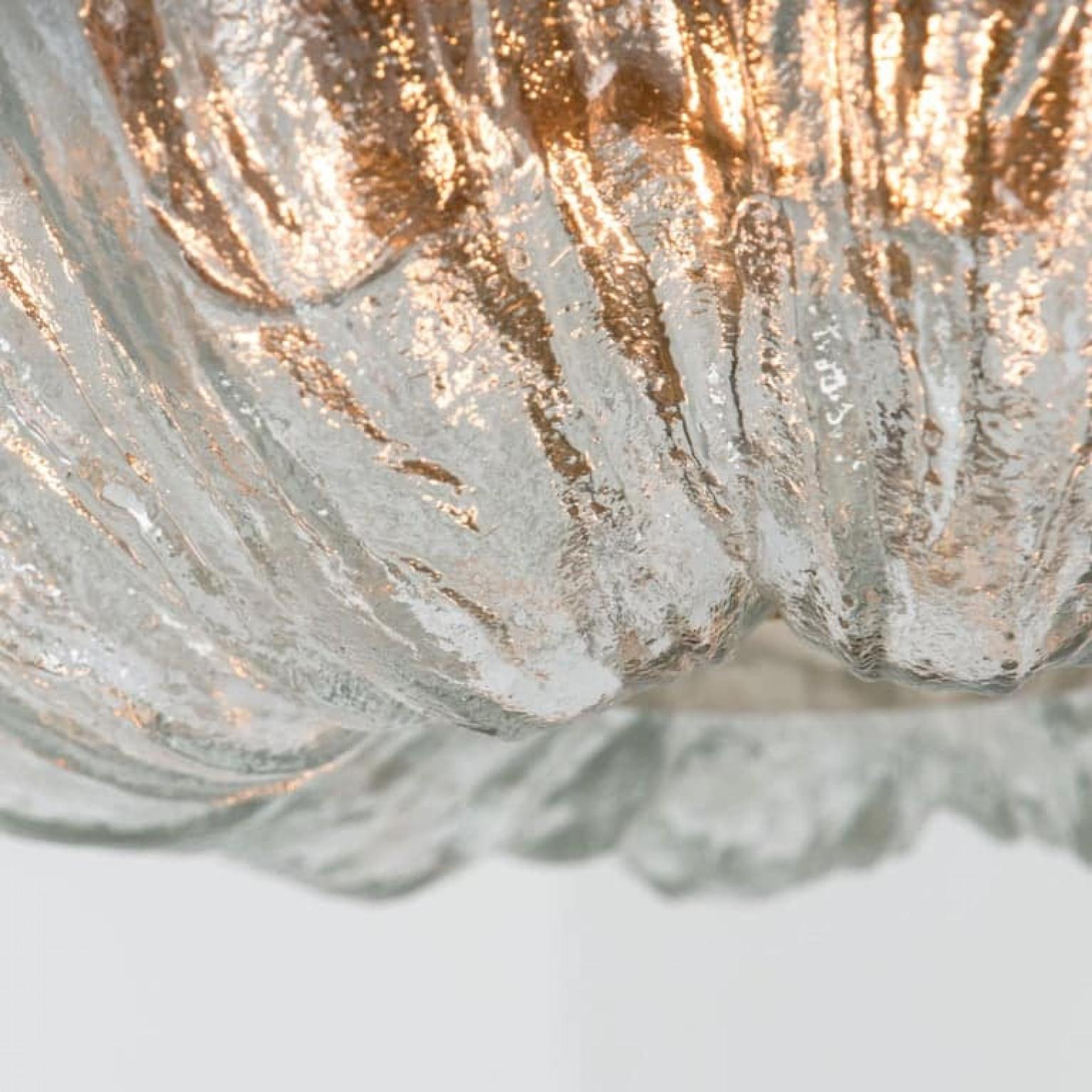 Massive Textured Flush Mount Wall Sconce from Kaiser, 1960 For Sale 7