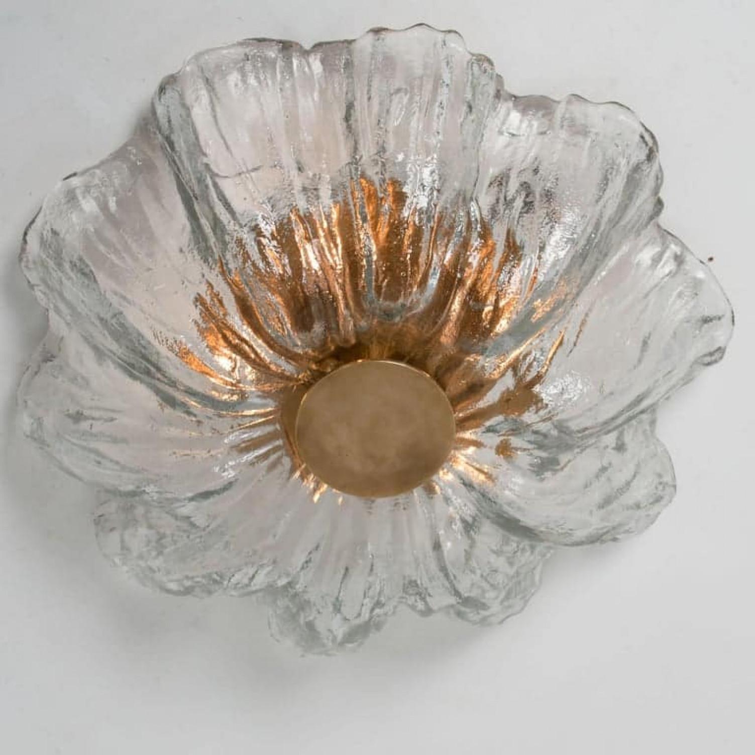 Massive Textured Flush Mount Wall Sconce from Kaiser, 1960 For Sale 9