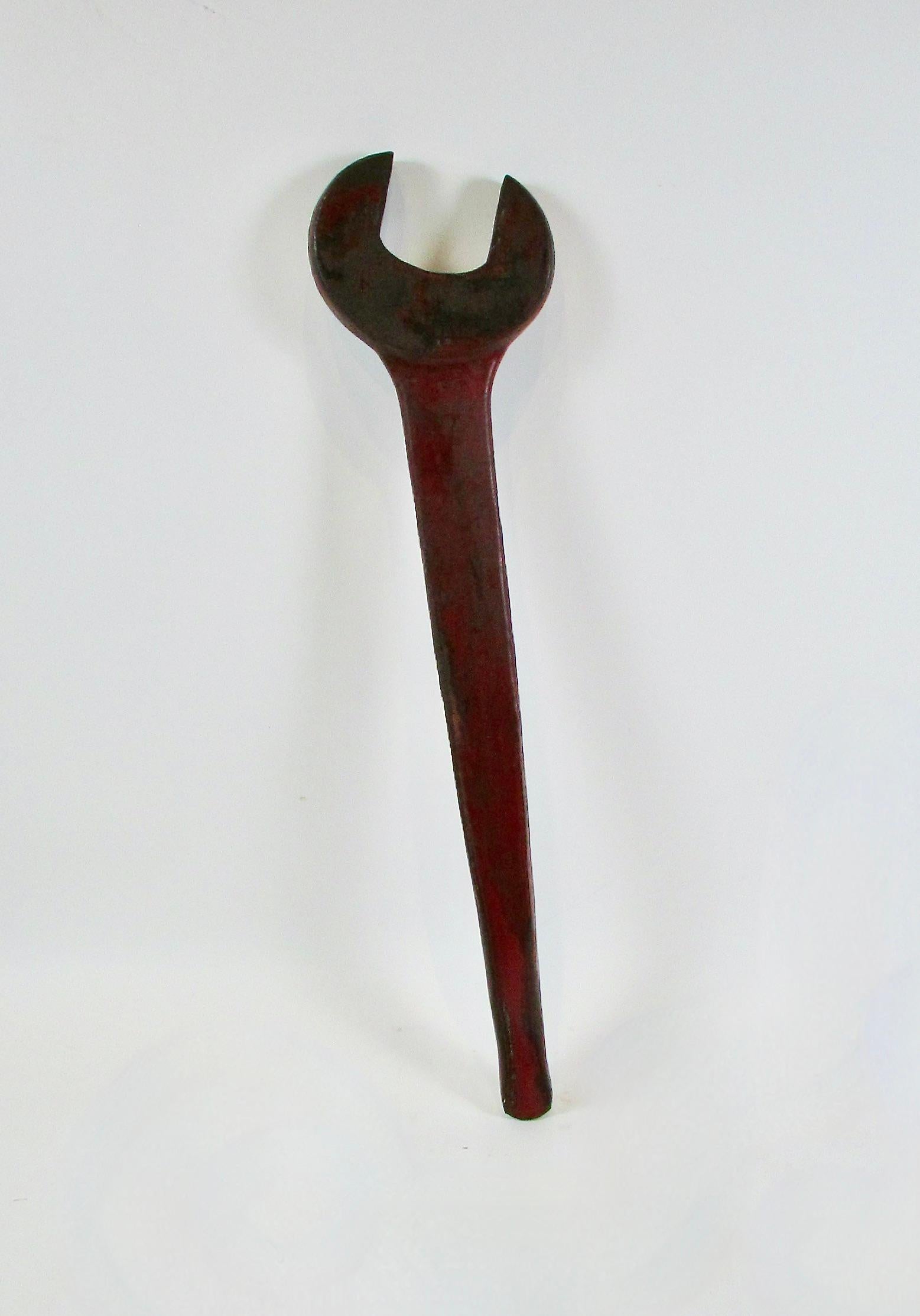 Massive three foot Iron wrench as steampunk Industrial Sculpture For Sale 6