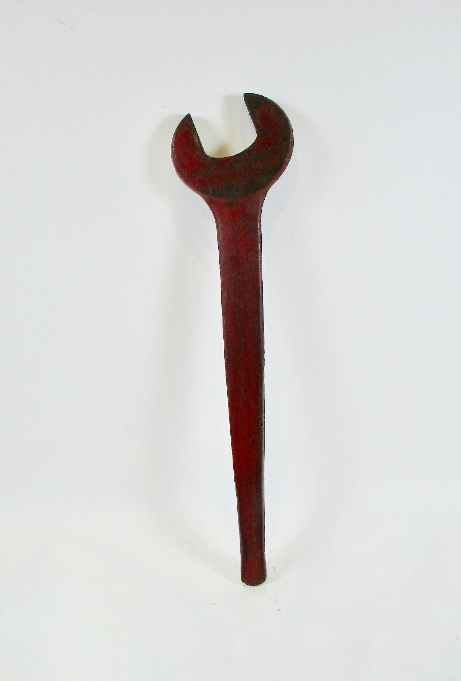 Massive three foot Iron wrench as steampunk Industrial Sculpture For Sale 7