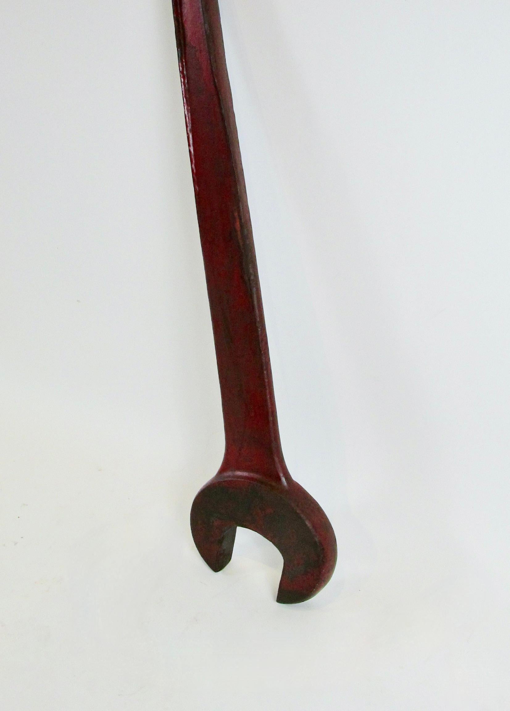 20th Century Massive three foot Iron wrench as steampunk Industrial Sculpture For Sale