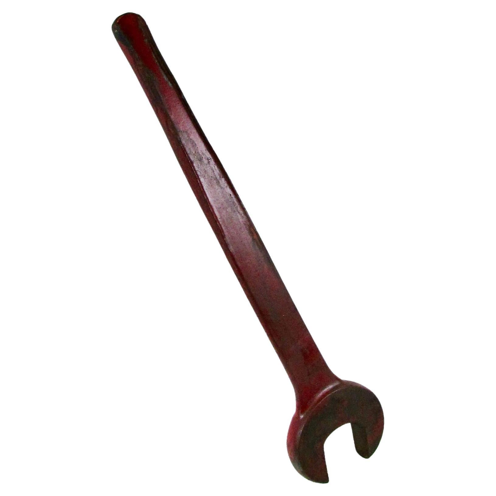 Massive three foot Iron wrench as steampunk Industrial Sculpture