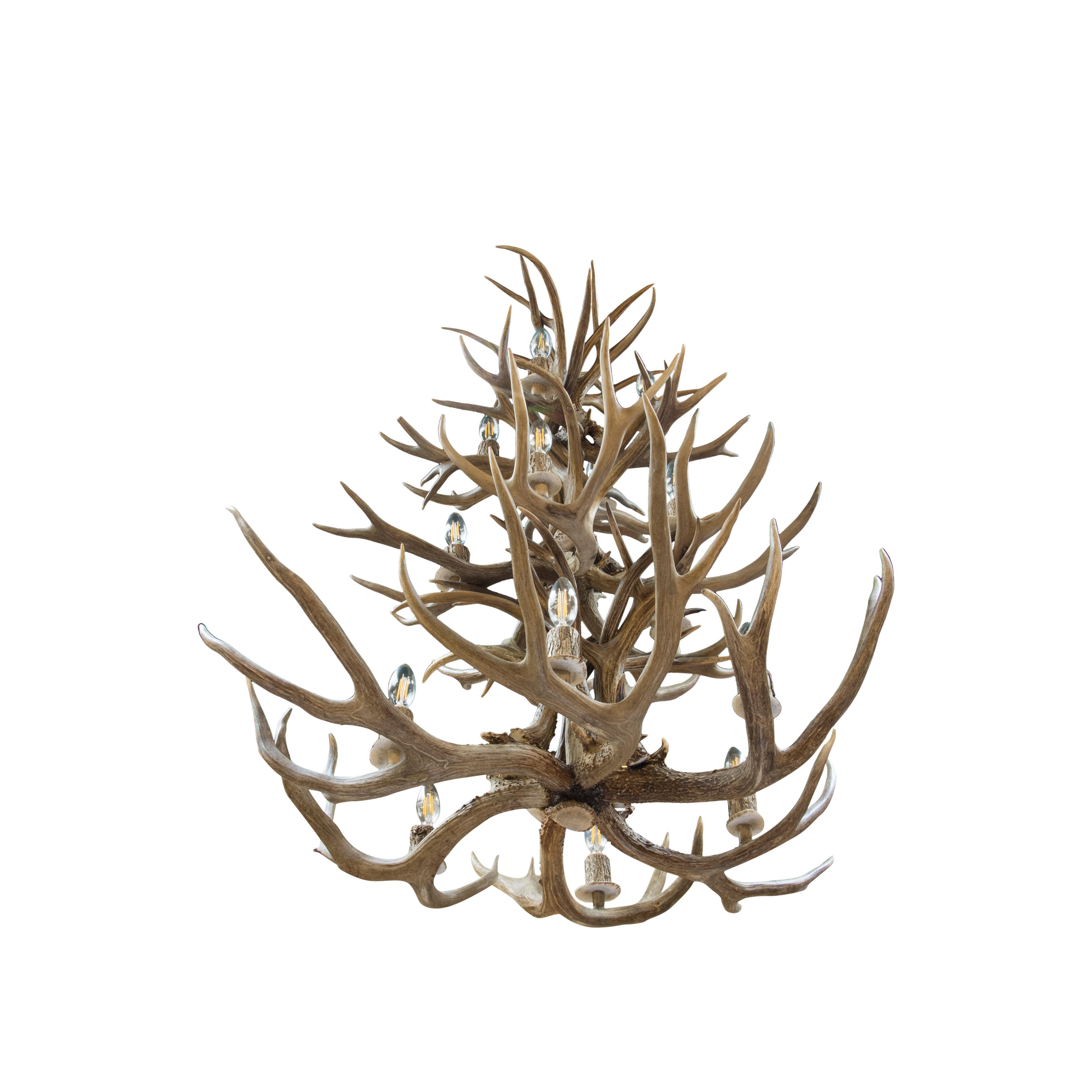 American Massive Three Tier Mule Deer Chandelier