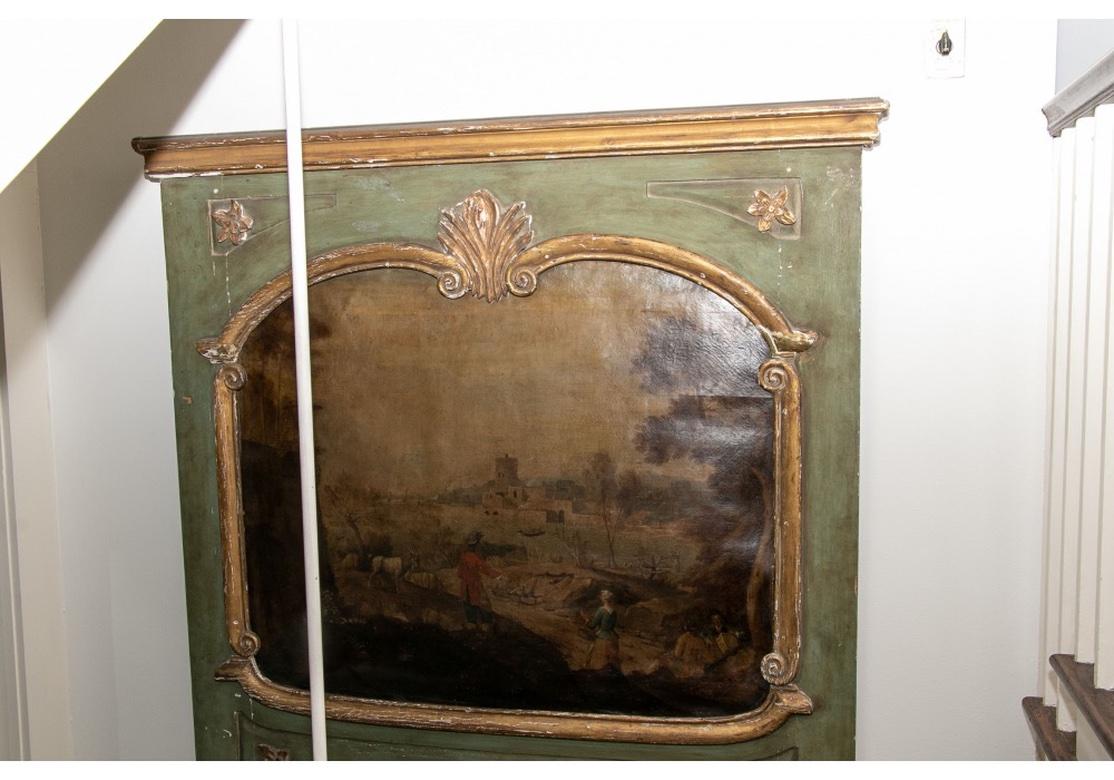  Massive Timeworn Antique Italian Trumeau Mirror For Sale 1