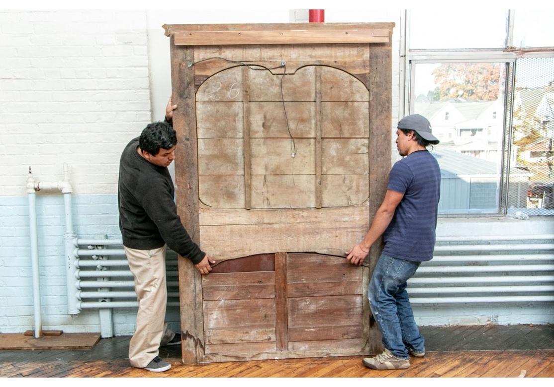  Massive Timeworn Antique Italian Trumeau Mirror In Distressed Condition For Sale In Bridgeport, CT