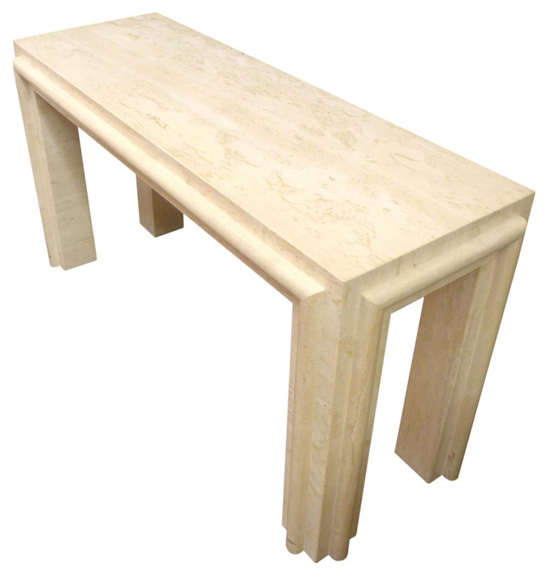 Massive Travertine Console Table For Sale at 1stDibs