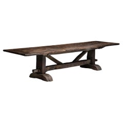 Massive Trestle Dining Table, France circa 1890