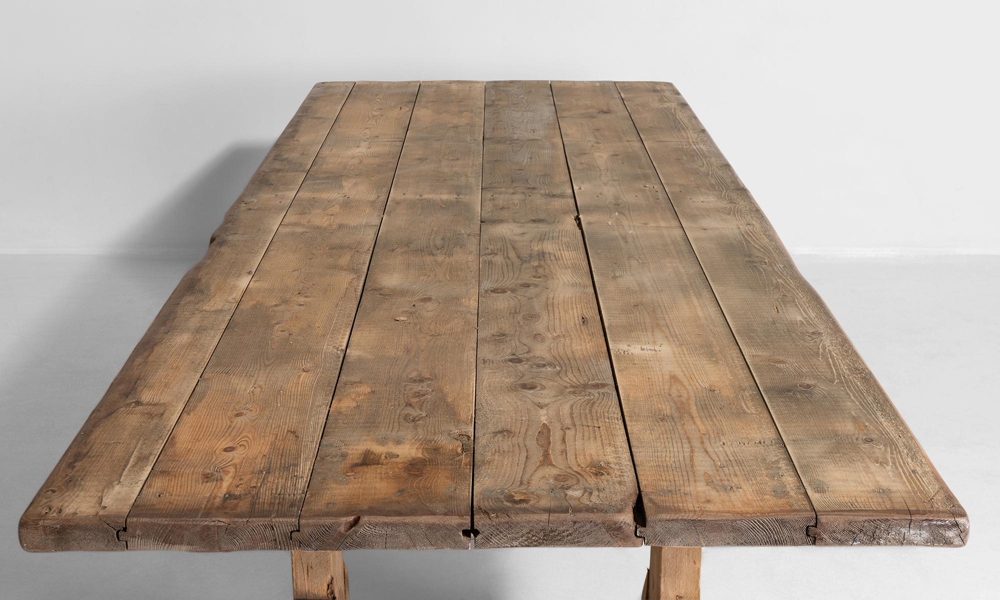 French Massive Trestle Table