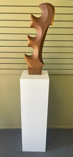 Massive Venetian Abstract Solid Walnut Forcola Sculpture by Giuseppe Carli
