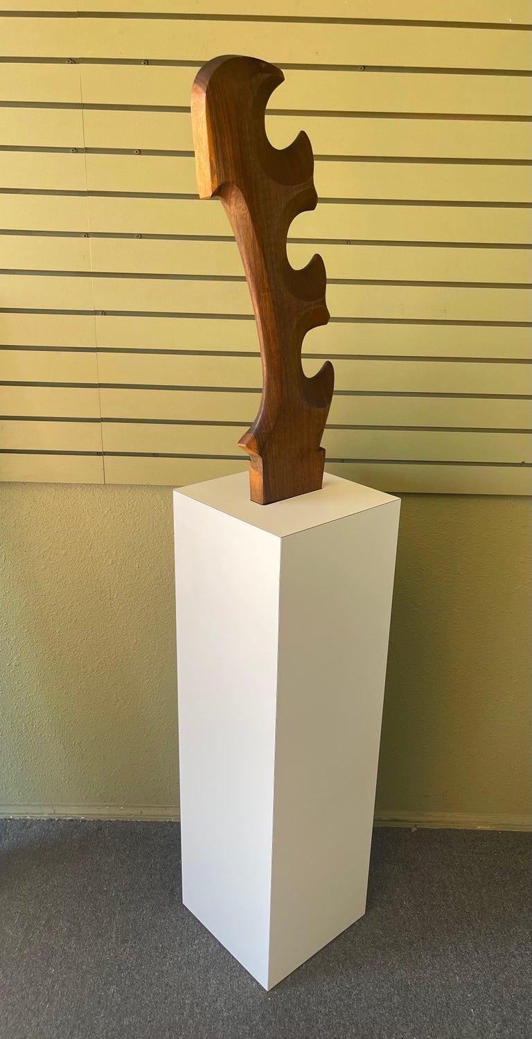 Massive Venetian Abstract Solid Walnut Forcola Sculpture by Giuseppe Carli In Good Condition For Sale In San Diego, CA