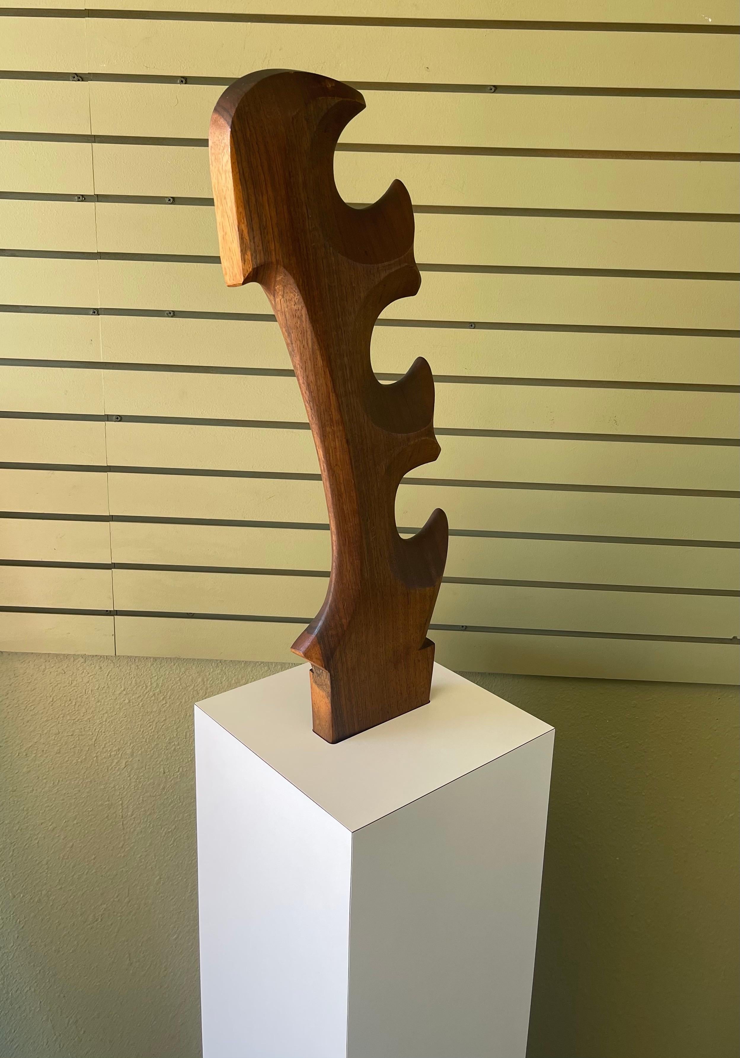 Mid-Century Modern Massive Venetian Abstract Solid Walnut Forcola Sculpture by Giuseppe Carli For Sale