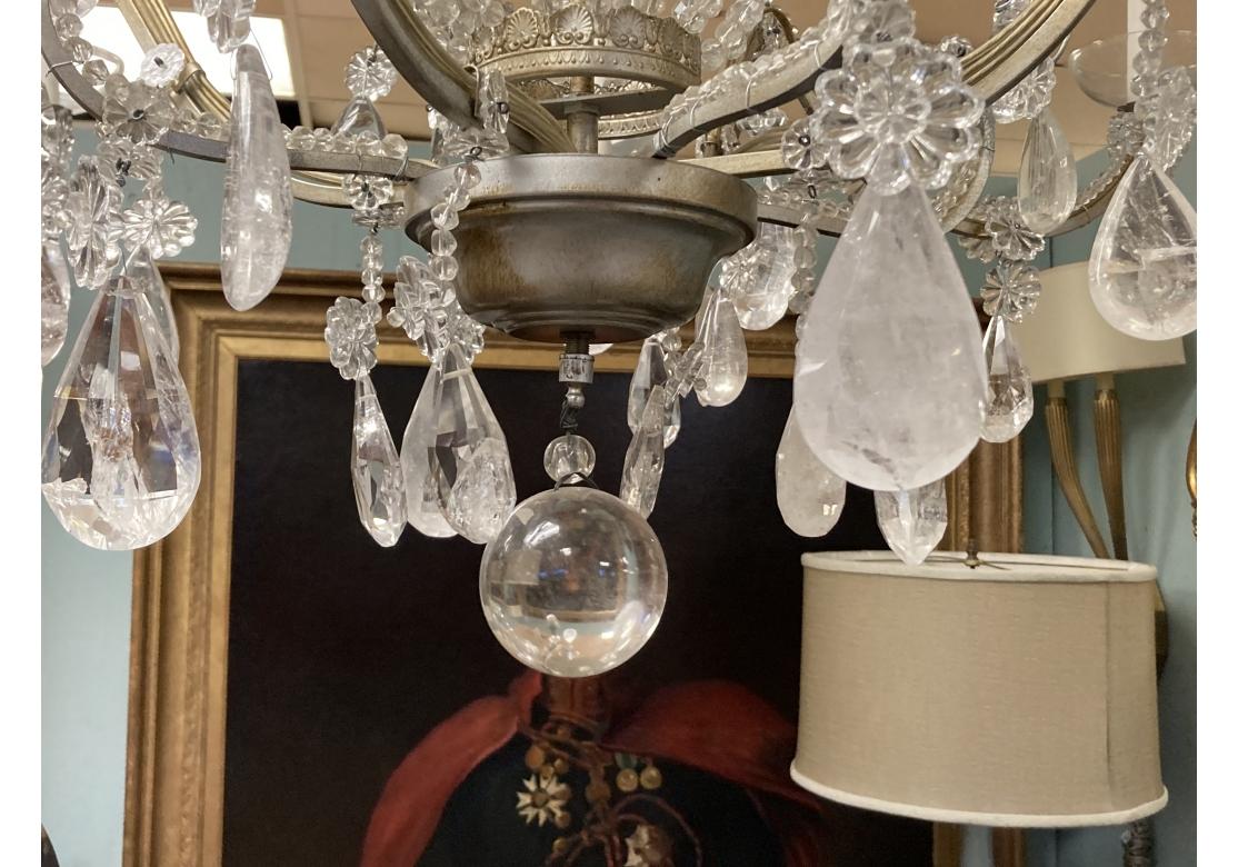 Massive Very Fine Rock Crystal 12 Light Chandelier In Good Condition For Sale In Bridgeport, CT