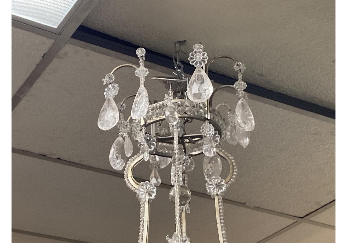 20th Century Massive Very Fine Rock Crystal 12 Light Chandelier For Sale