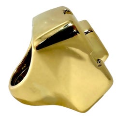 Massive Vintage Architectural David Webb 18k Gold Cocktail Ring