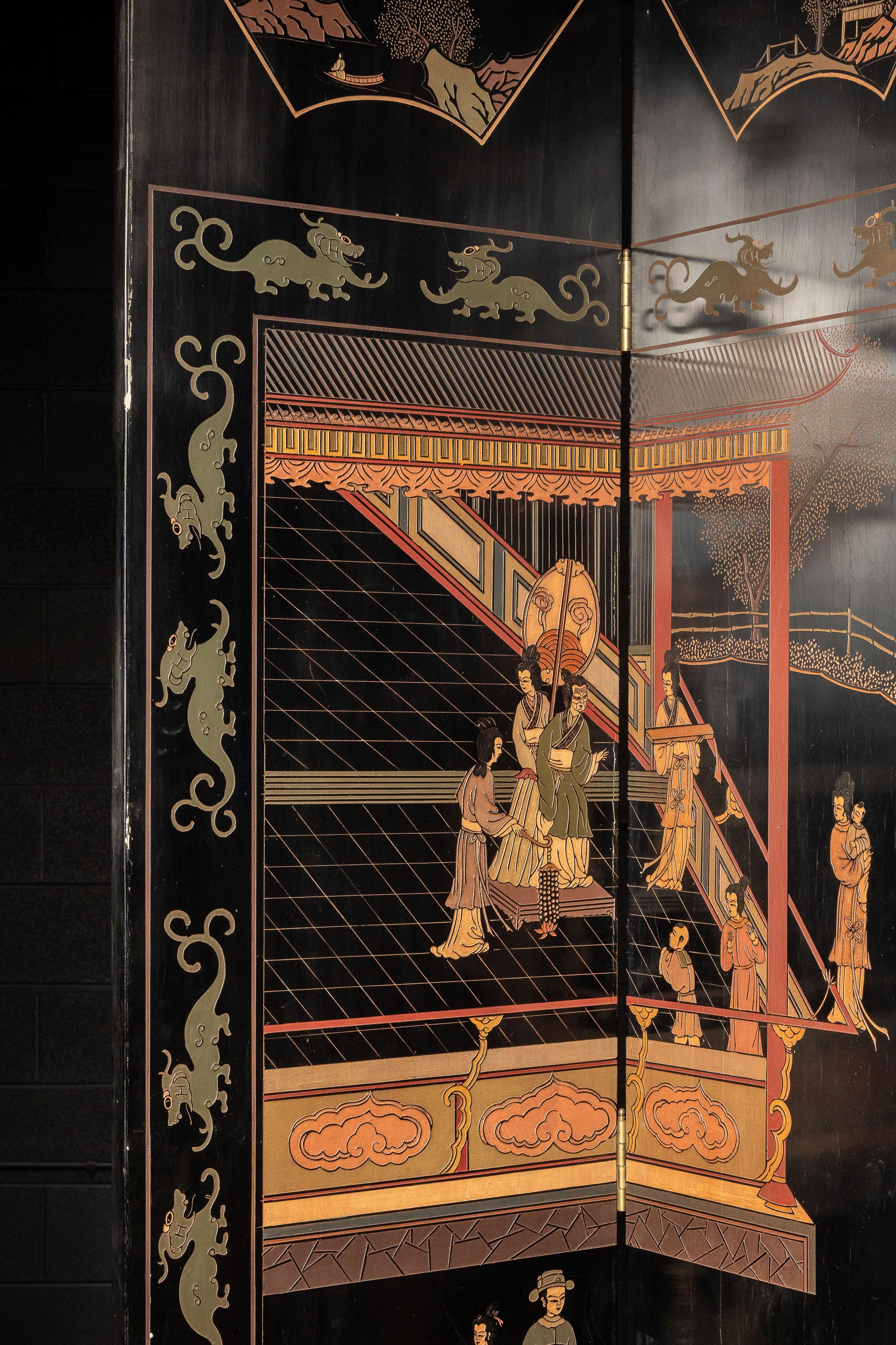 Unknown Massive Vintage Chinese Coromandel Screen For Sale
