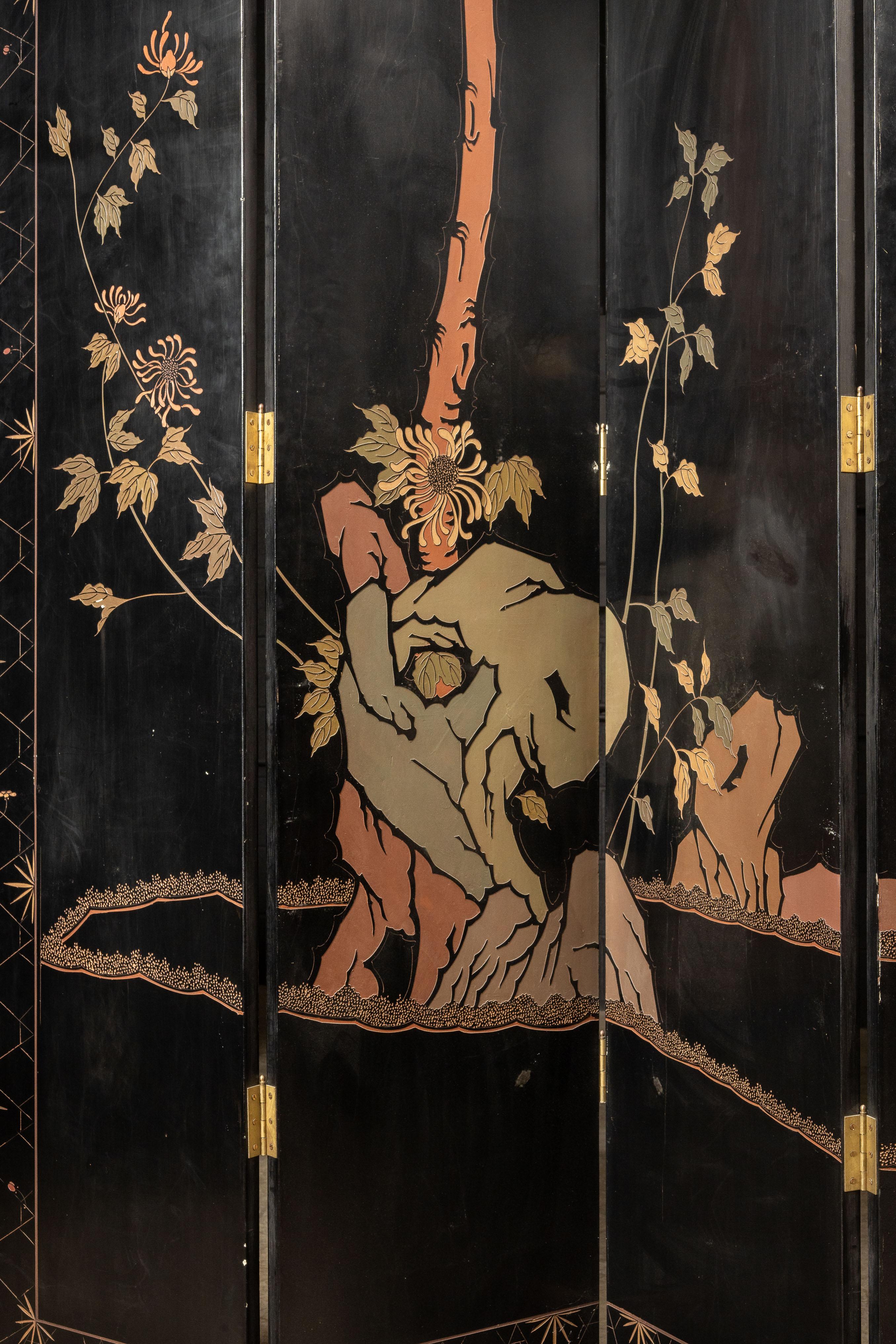 Massive Vintage Chinese Coromandel Screen For Sale 3