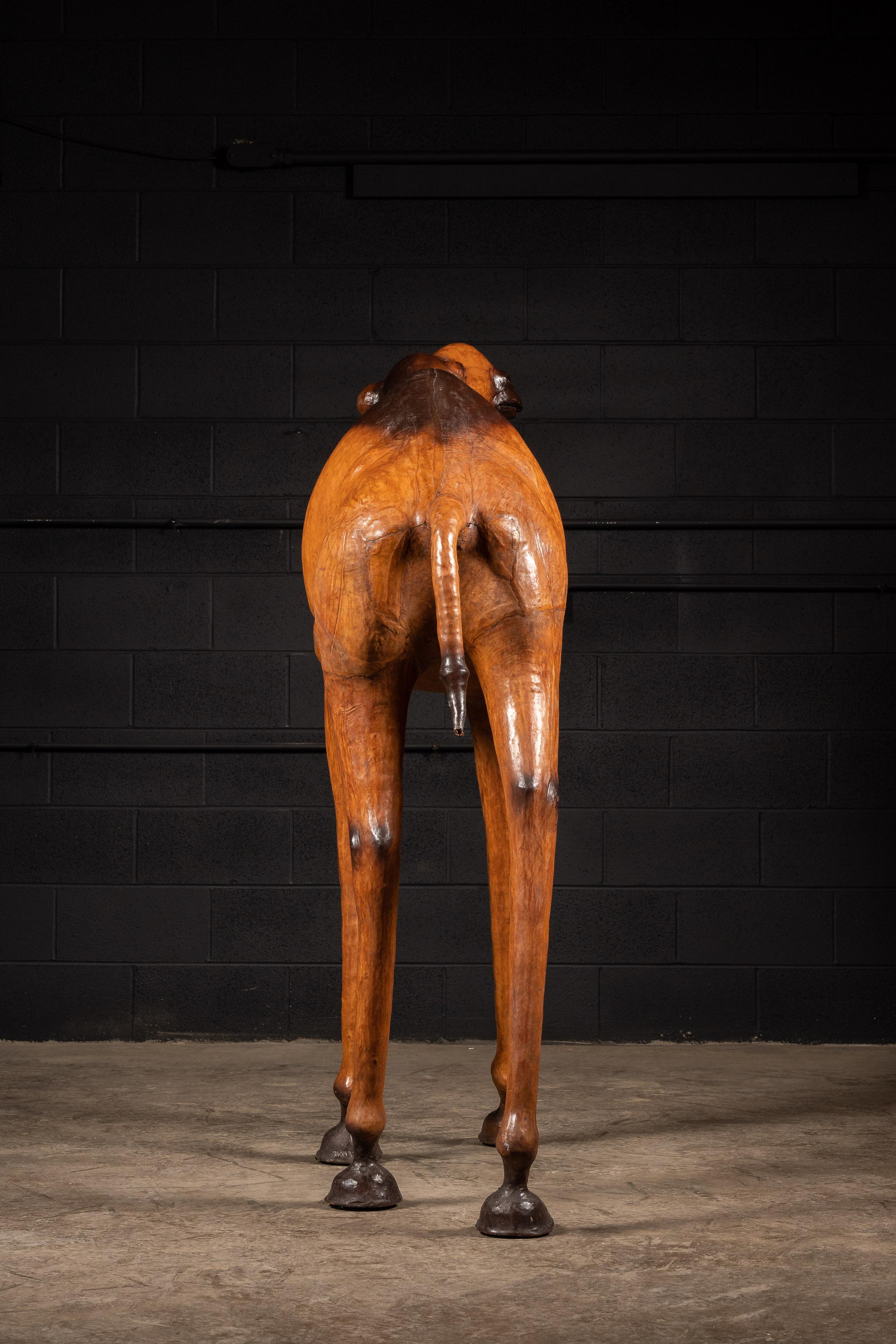 20th Century Massive Vintage Leather Camel For Sale